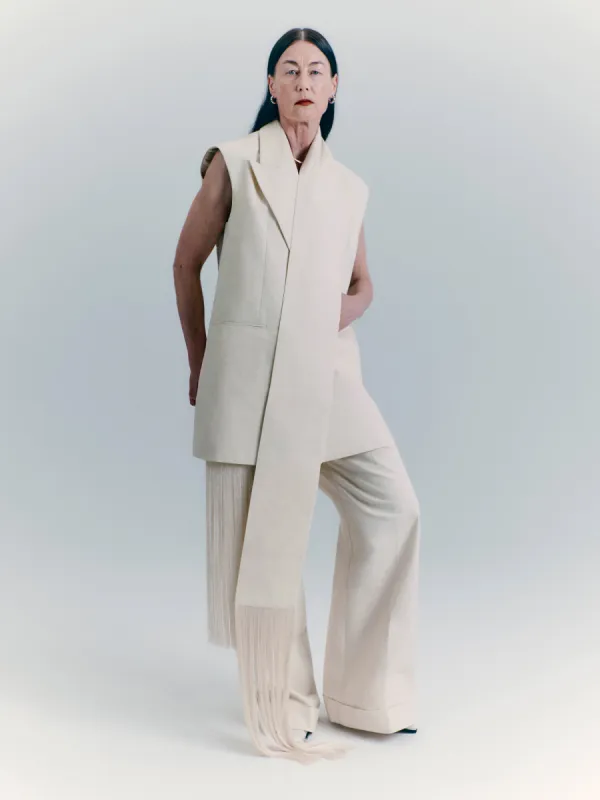 Roksanda Sleeveless Blazer | Cream made by Jigsaw