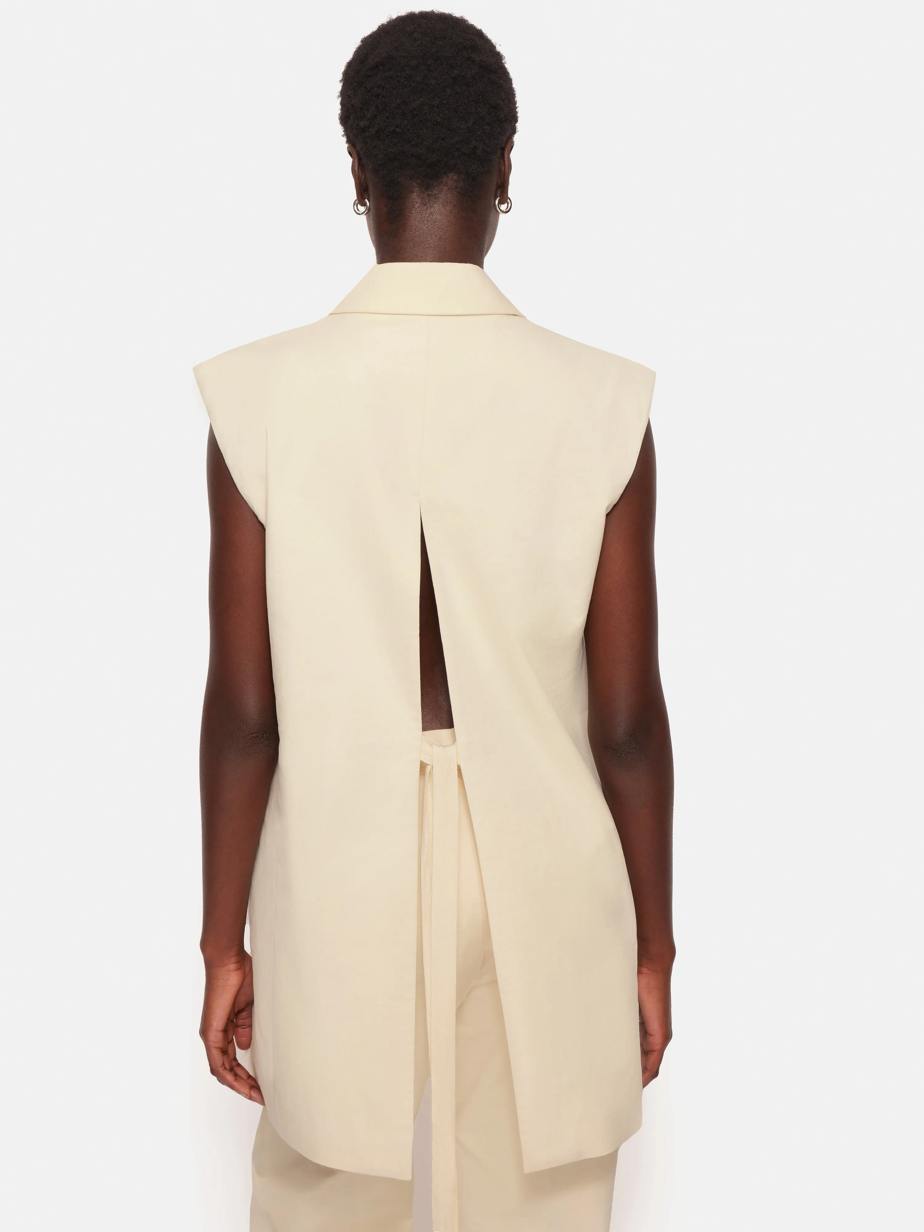 Roksanda Sleeveless Blazer | Cream sold by Jigsaw product image thumbnail 2