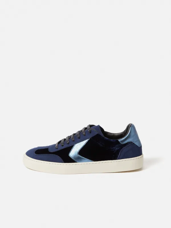 Portland Velvet Trainer | Navy sold by Jigsaw