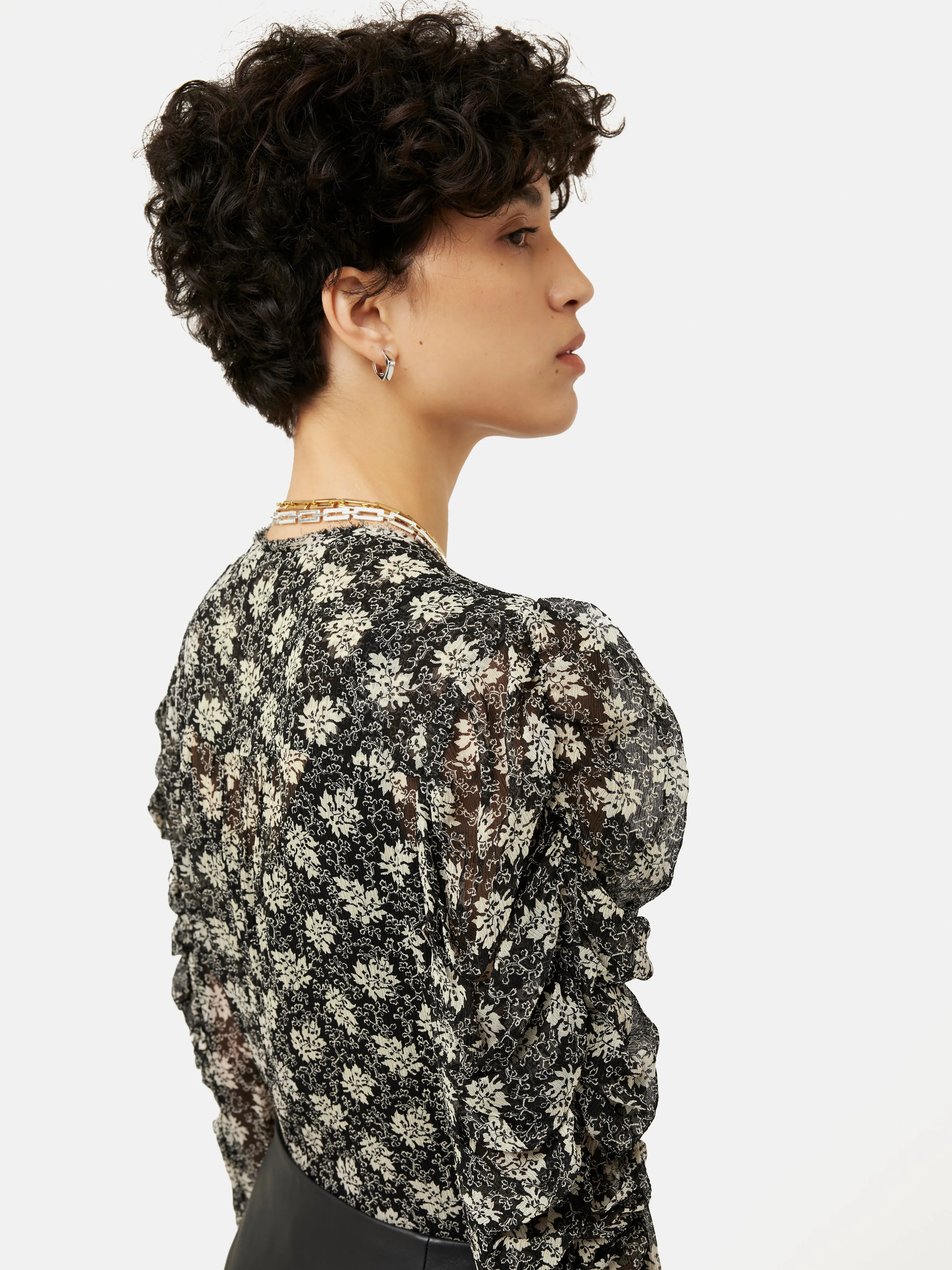 Block Leaf Crinkle Top | Black sold by Jigsaw product image thumbnail 5
