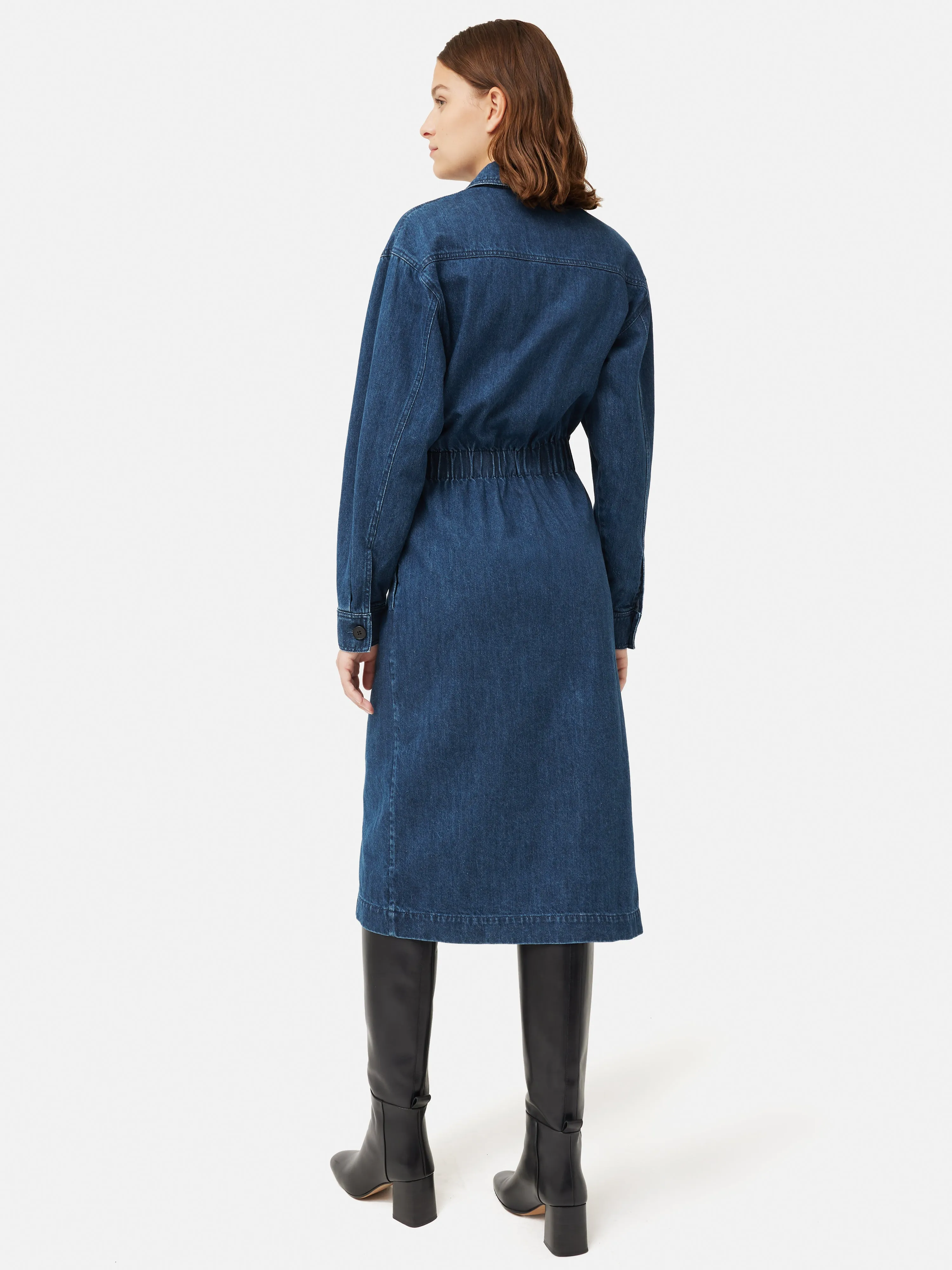 Denim Gathered Dress | Blue sold by Jigsaw product image thumbnail 4
