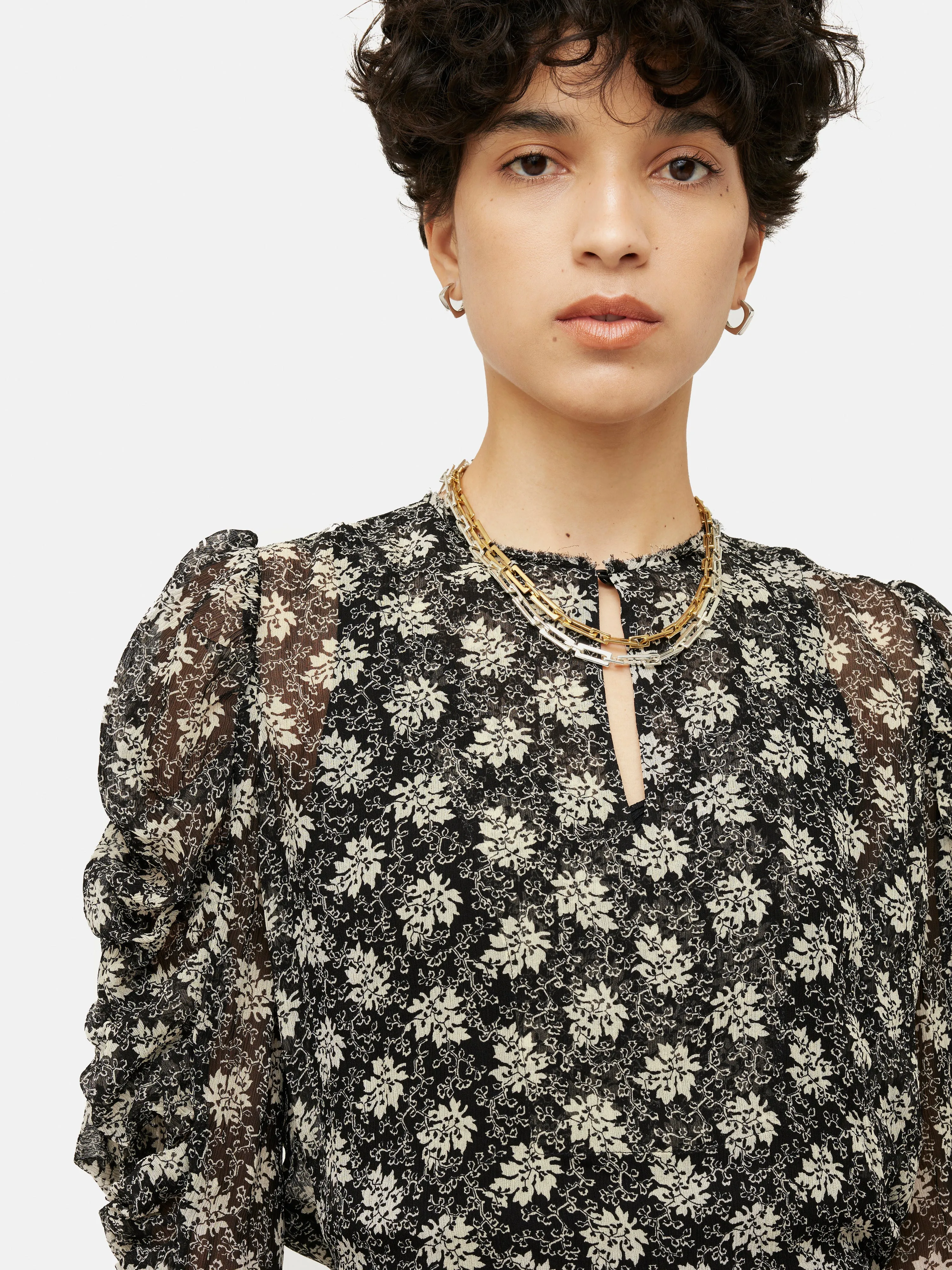 Block Leaf Crinkle Top | Black sold by Jigsaw product image thumbnail 2