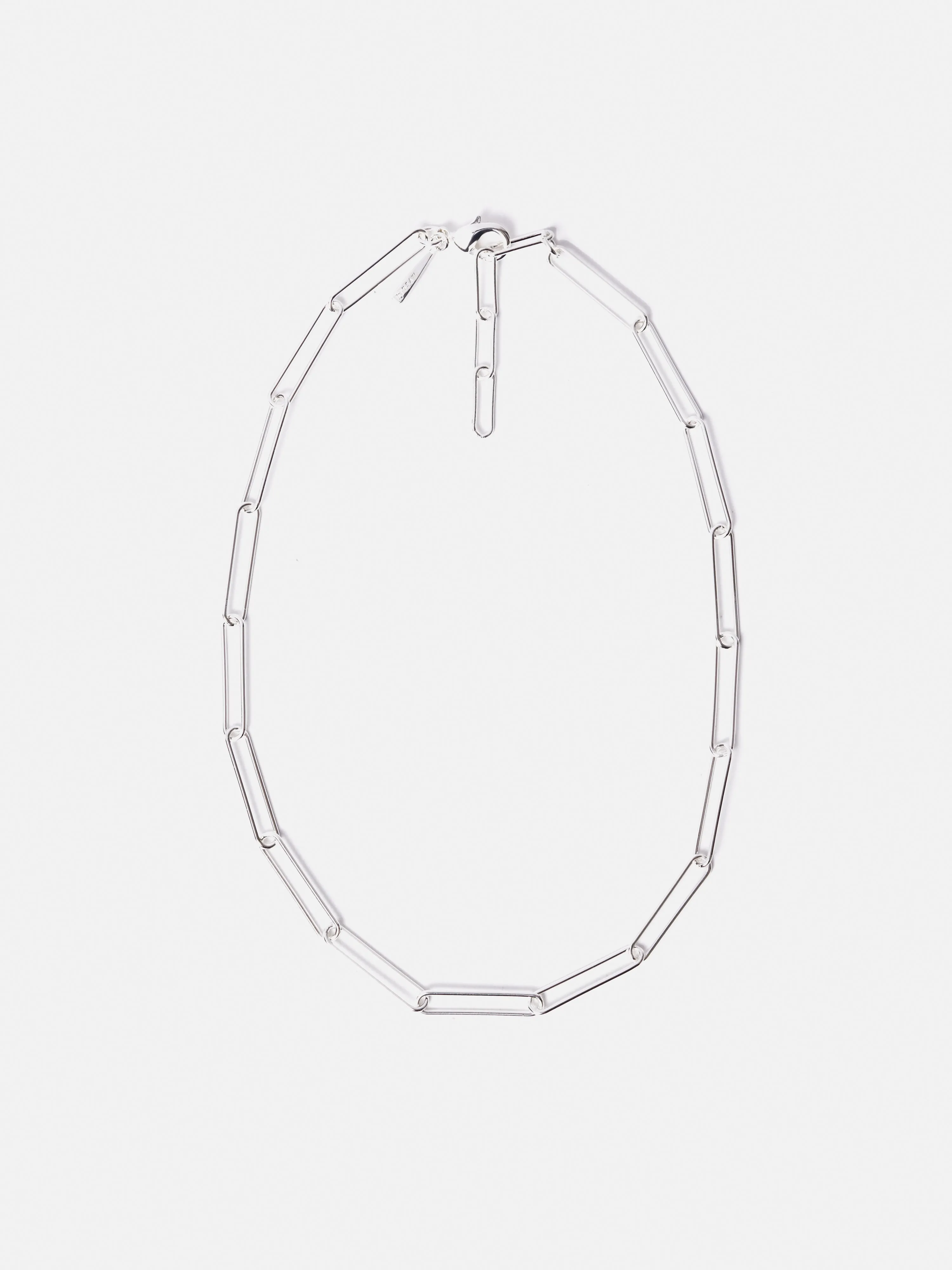 Paper Clip Chain Necklace | Silver sold by Jigsaw