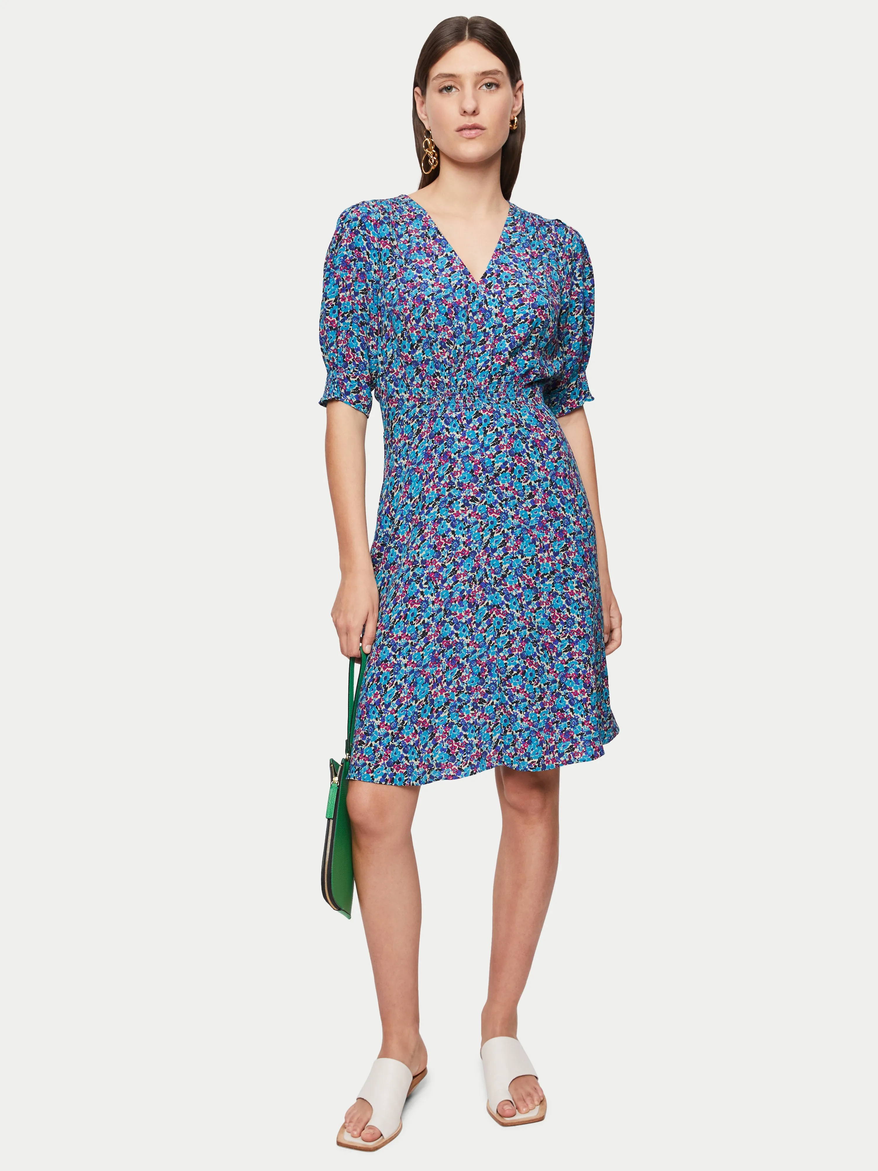 Vintage Ditsy Tea Dress | Blue sold by Jigsaw product image thumbnail 3