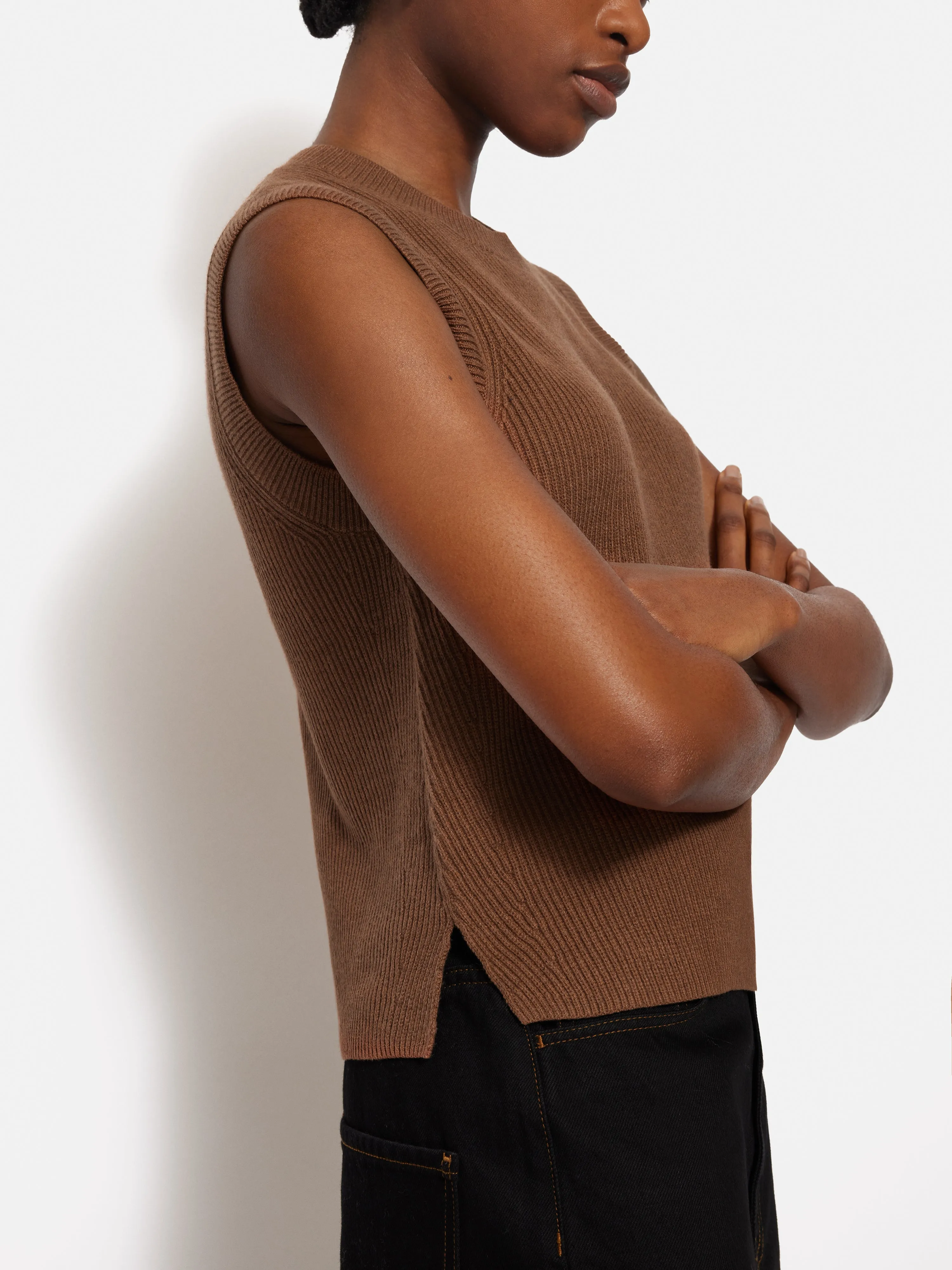 Cotton Blend Crew Tank | Toffee sold by Jigsaw product image thumbnail 3