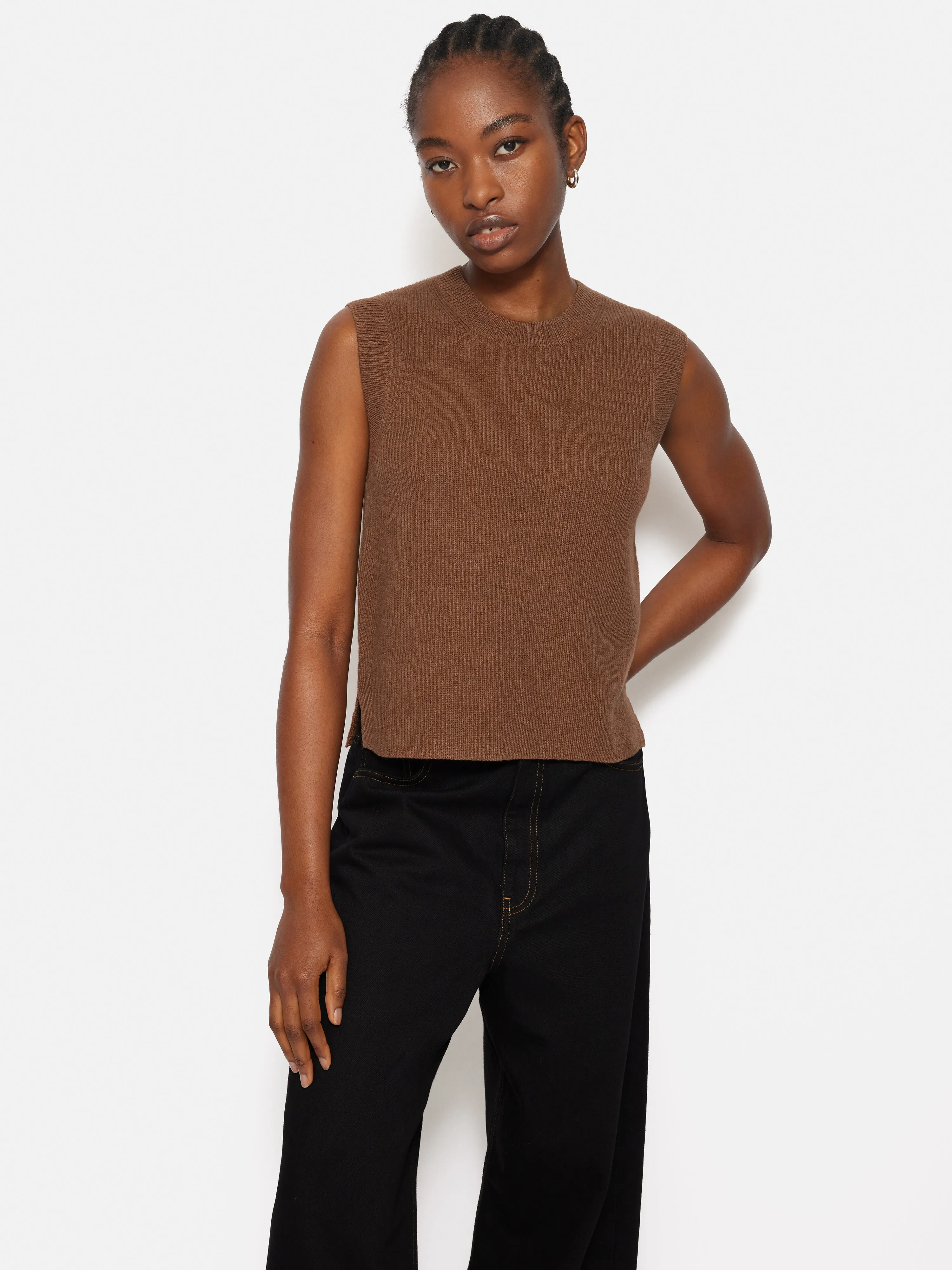 Cotton Blend Crew Tank | Toffee sold by Jigsaw product image thumbnail 2