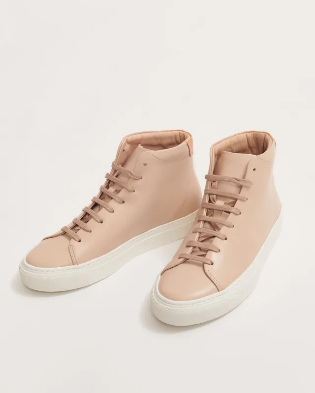 Maia Leather Hi Top Trainer | Blush sold by Jigsaw