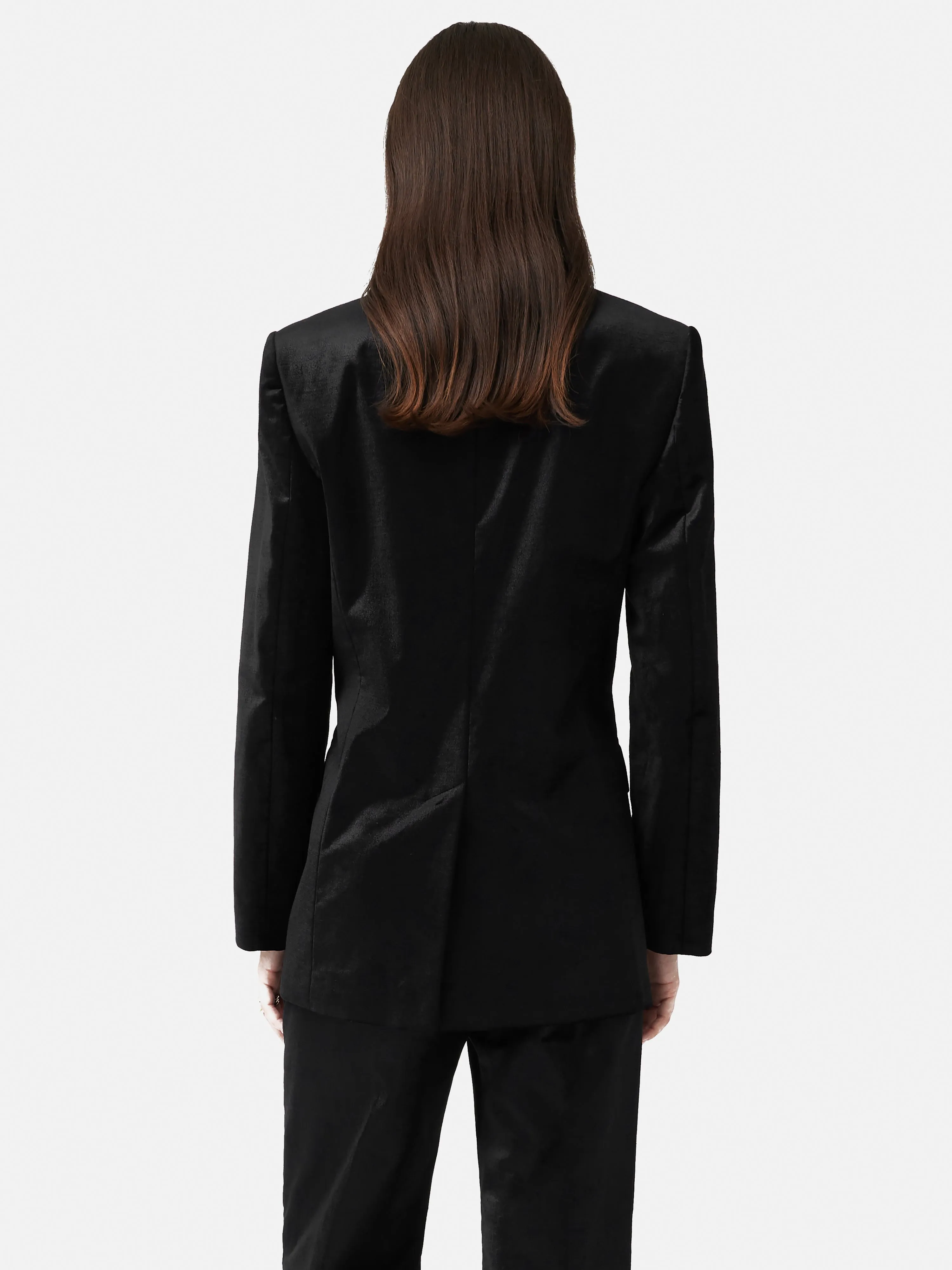 Velvet Trim Blazer | Black sold by Jigsaw product image thumbnail 5