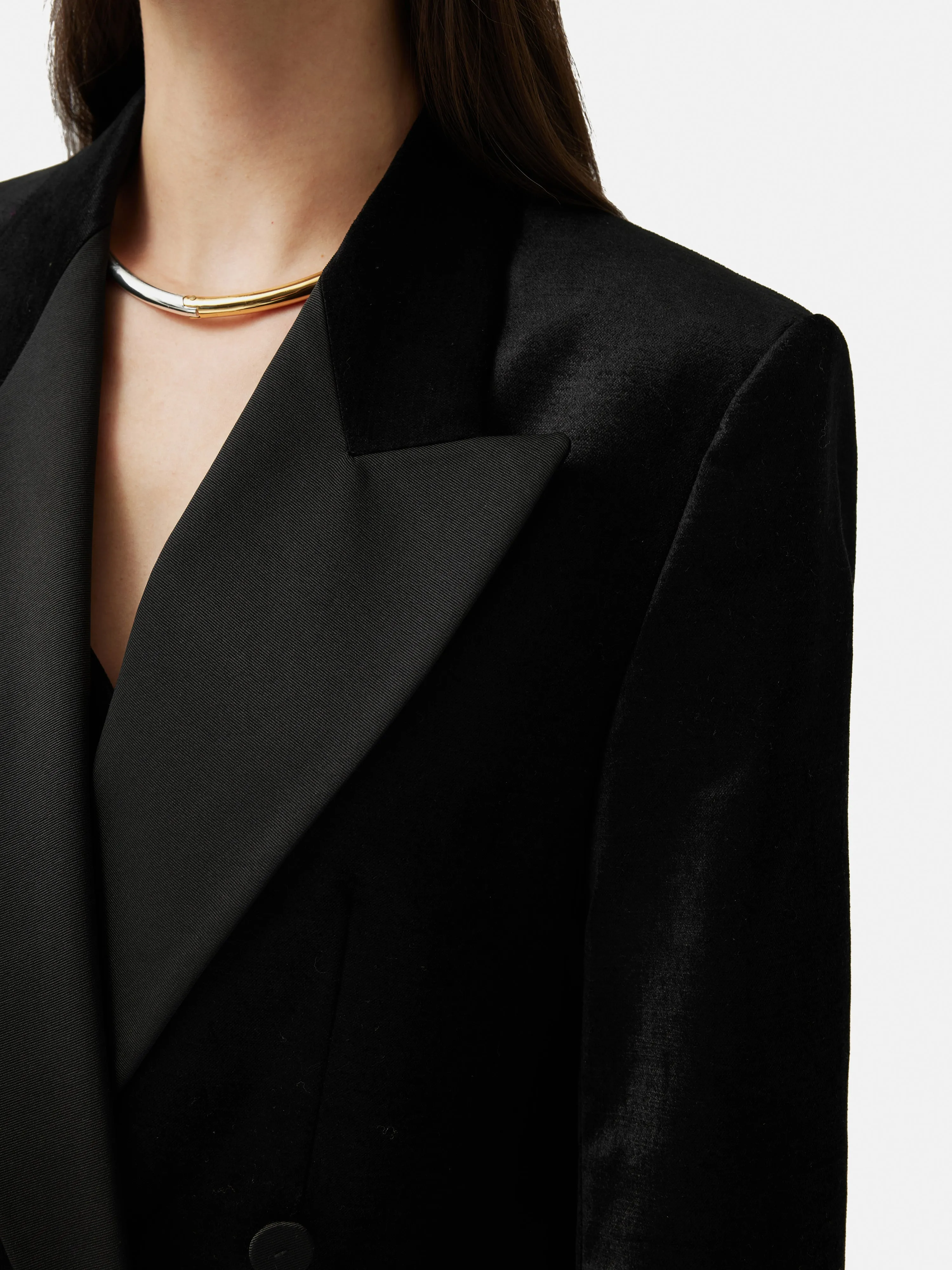 Velvet Trim Blazer | Black sold by Jigsaw product image thumbnail 2