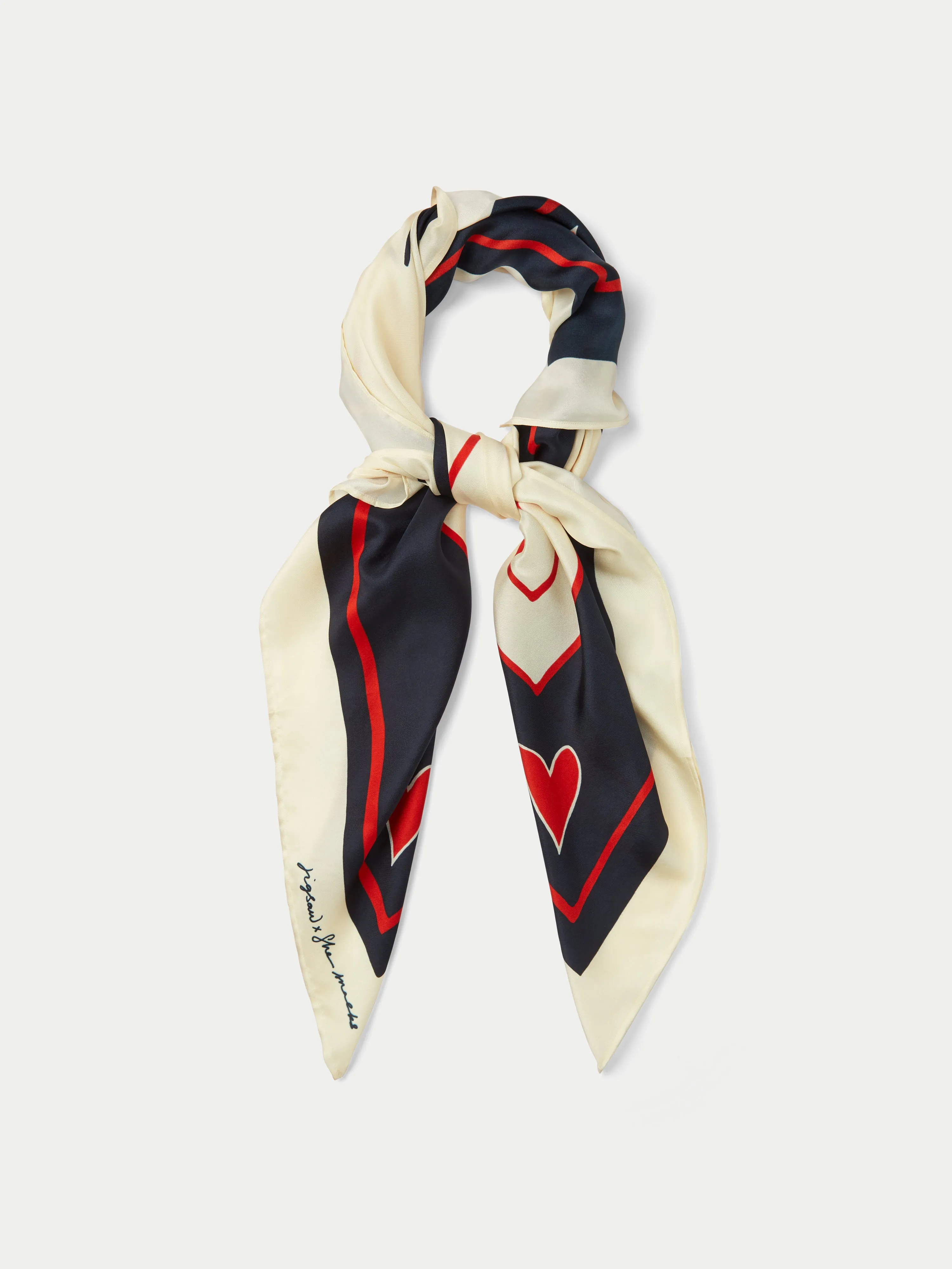 Mine Silk Scarf | Cream sold by Jigsaw product image thumbnail 3