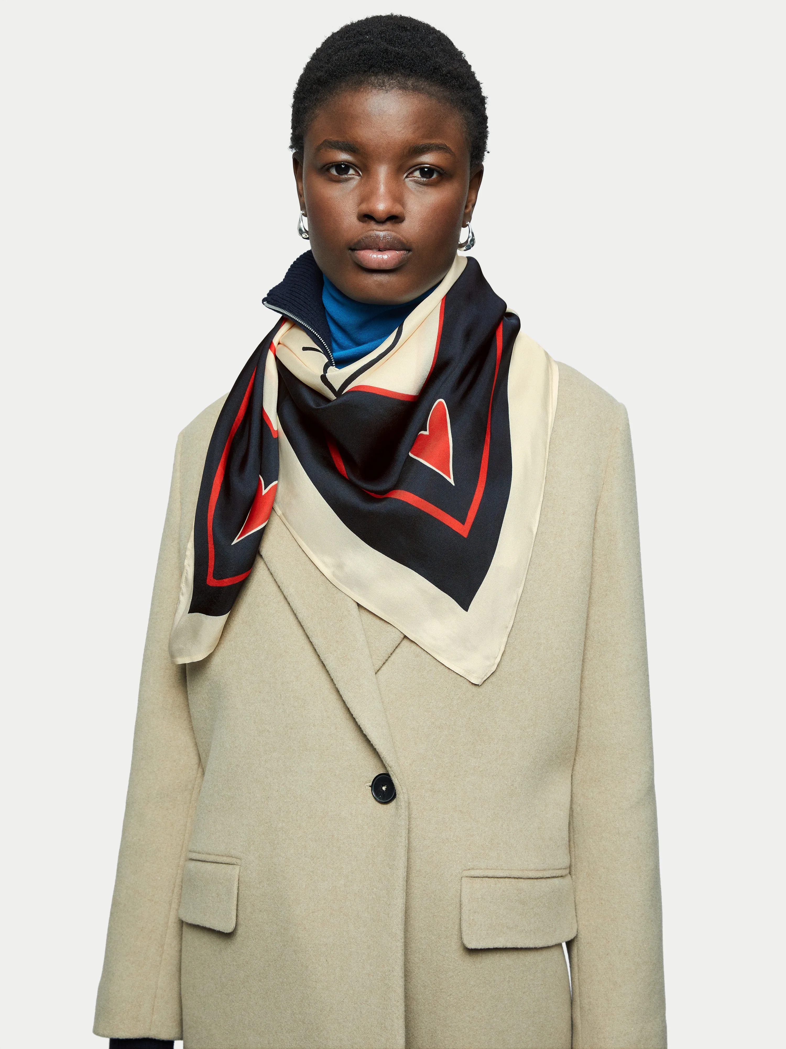 Mine Silk Scarf | Cream sold by Jigsaw product image thumbnail 4