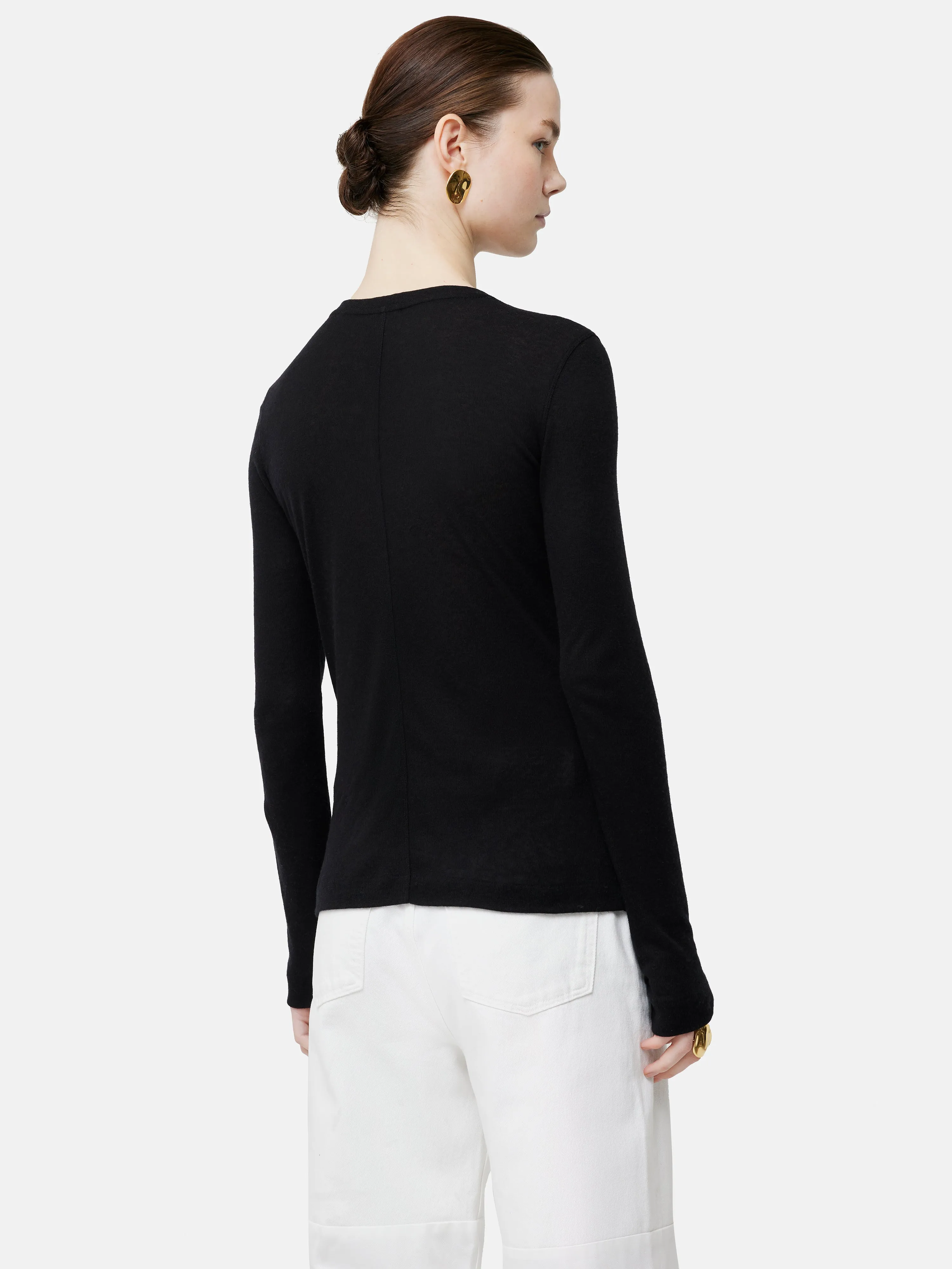 Tencel Wool Long Sleeve Top | Black sold by Jigsaw product image thumbnail 5