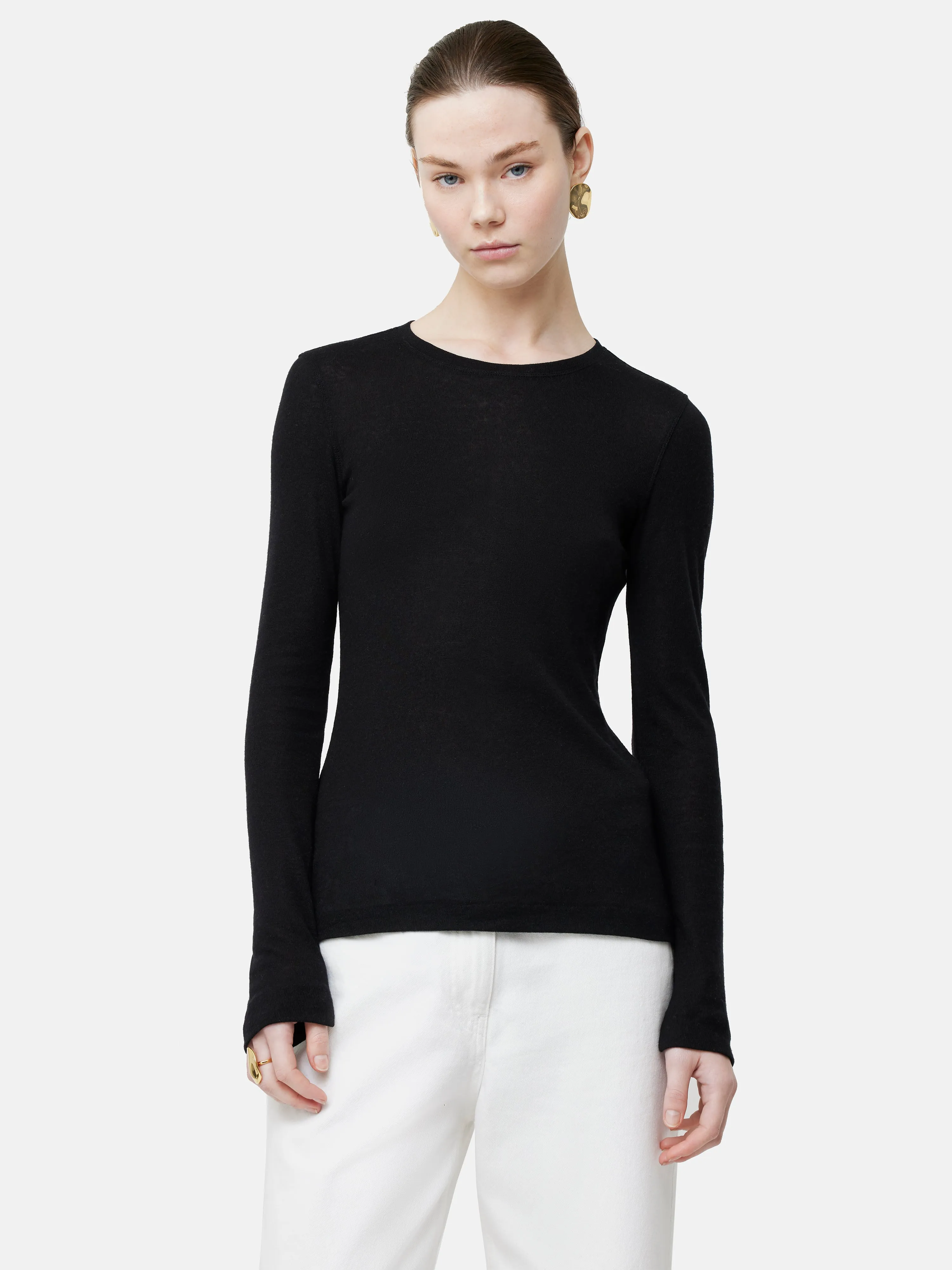 Tencel Wool Long Sleeve Top | Black sold by Jigsaw product image thumbnail 4