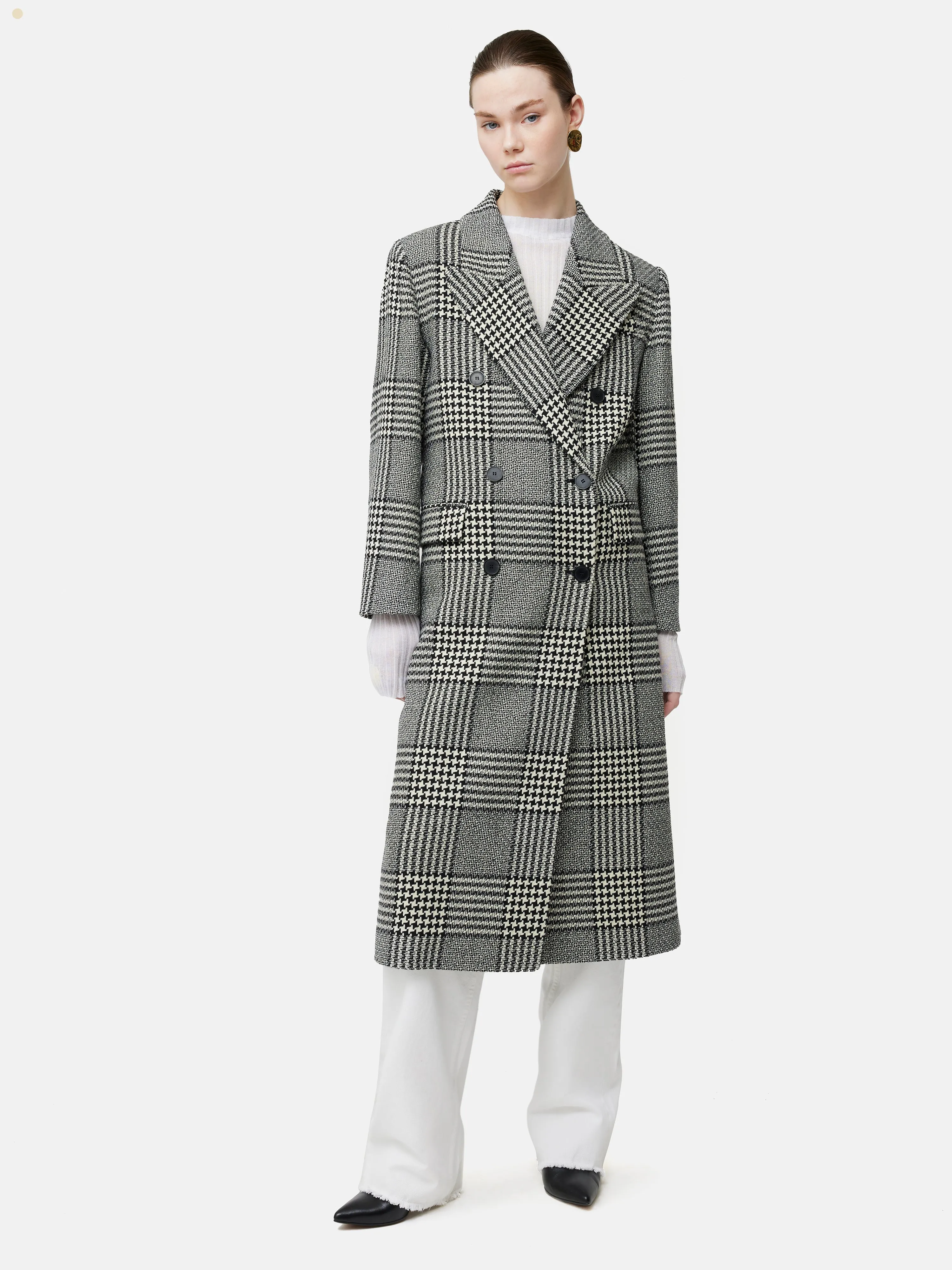 Italian Wool Belted Overcoat | Monochrome sold by Jigsaw