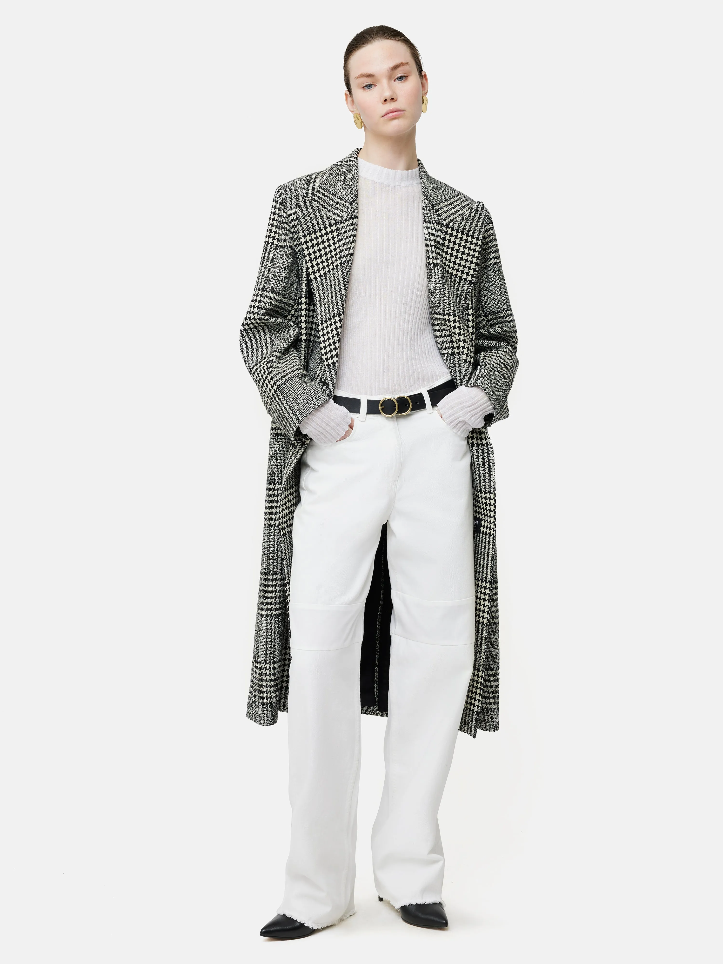 Italian Wool Belted Overcoat | Monochrome sold by Jigsaw product image thumbnail 3