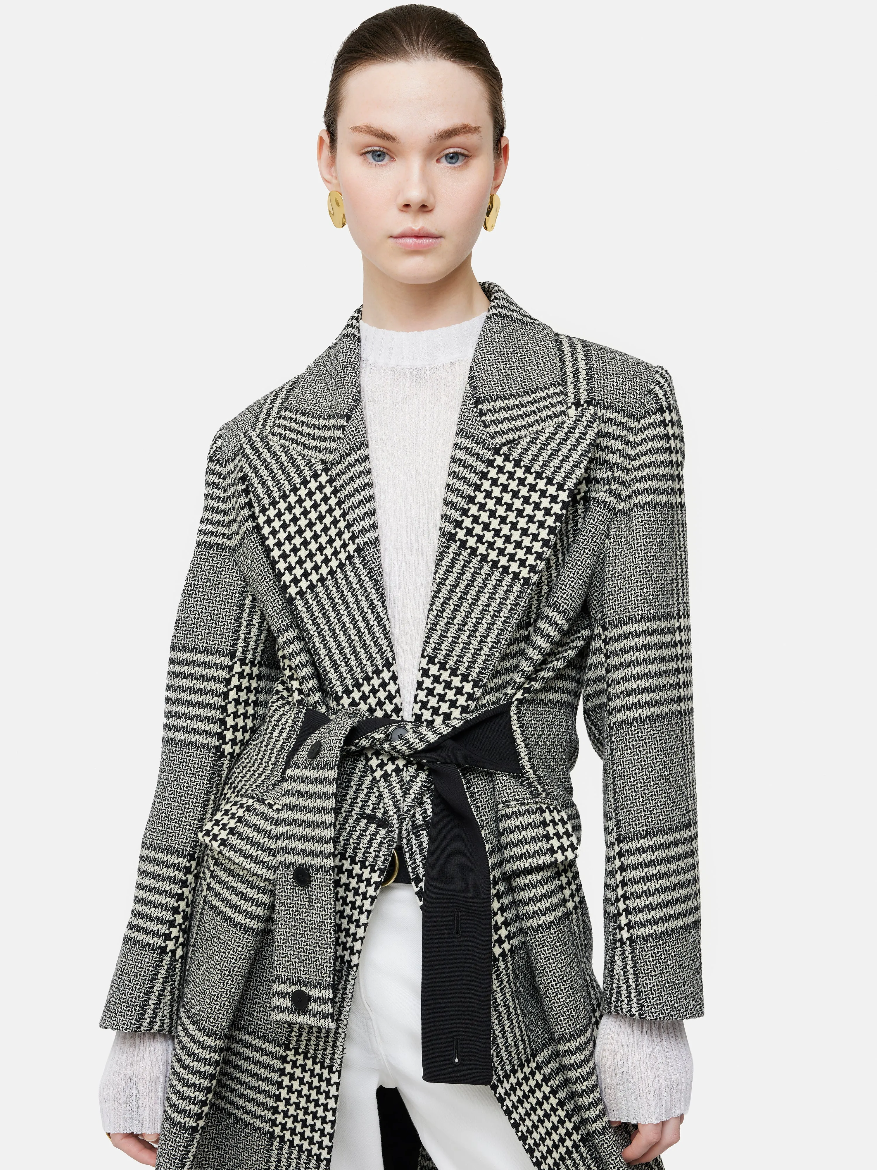Italian Wool Belted Overcoat | Monochrome sold by Jigsaw product image thumbnail 4