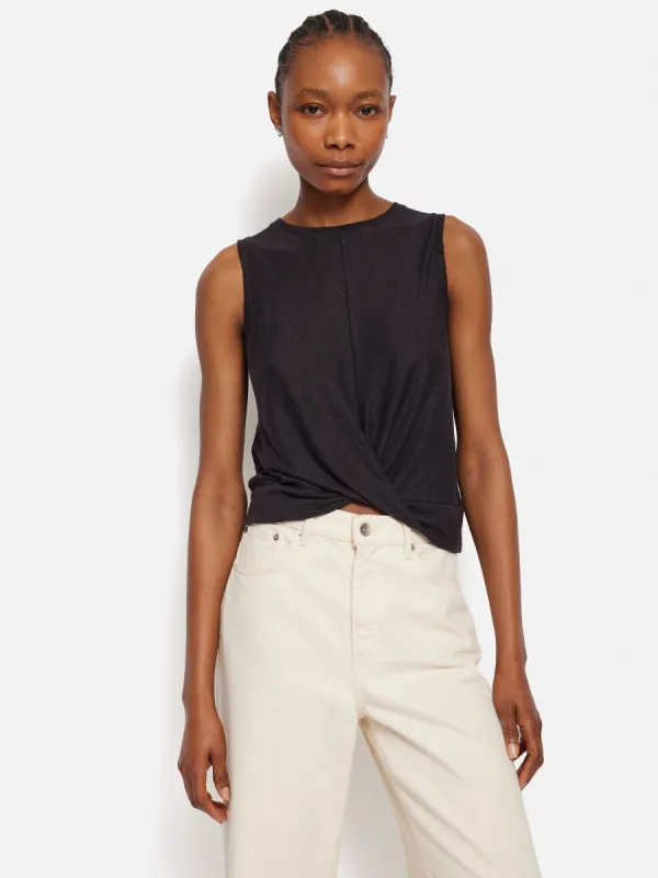 Linen Twist Front Top | Raisin sold by Jigsaw