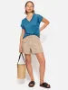 Linen V Neck Tee | Blue sold by Jigsaw