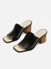 Coop Stacked Heel Leather Mule | Black sold by Jigsaw