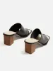 Coop Stacked Heel Leather Mule | Black sold by Jigsaw