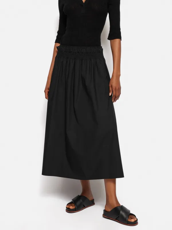 Cotton Poplin Skirt | Black sold by Jigsaw