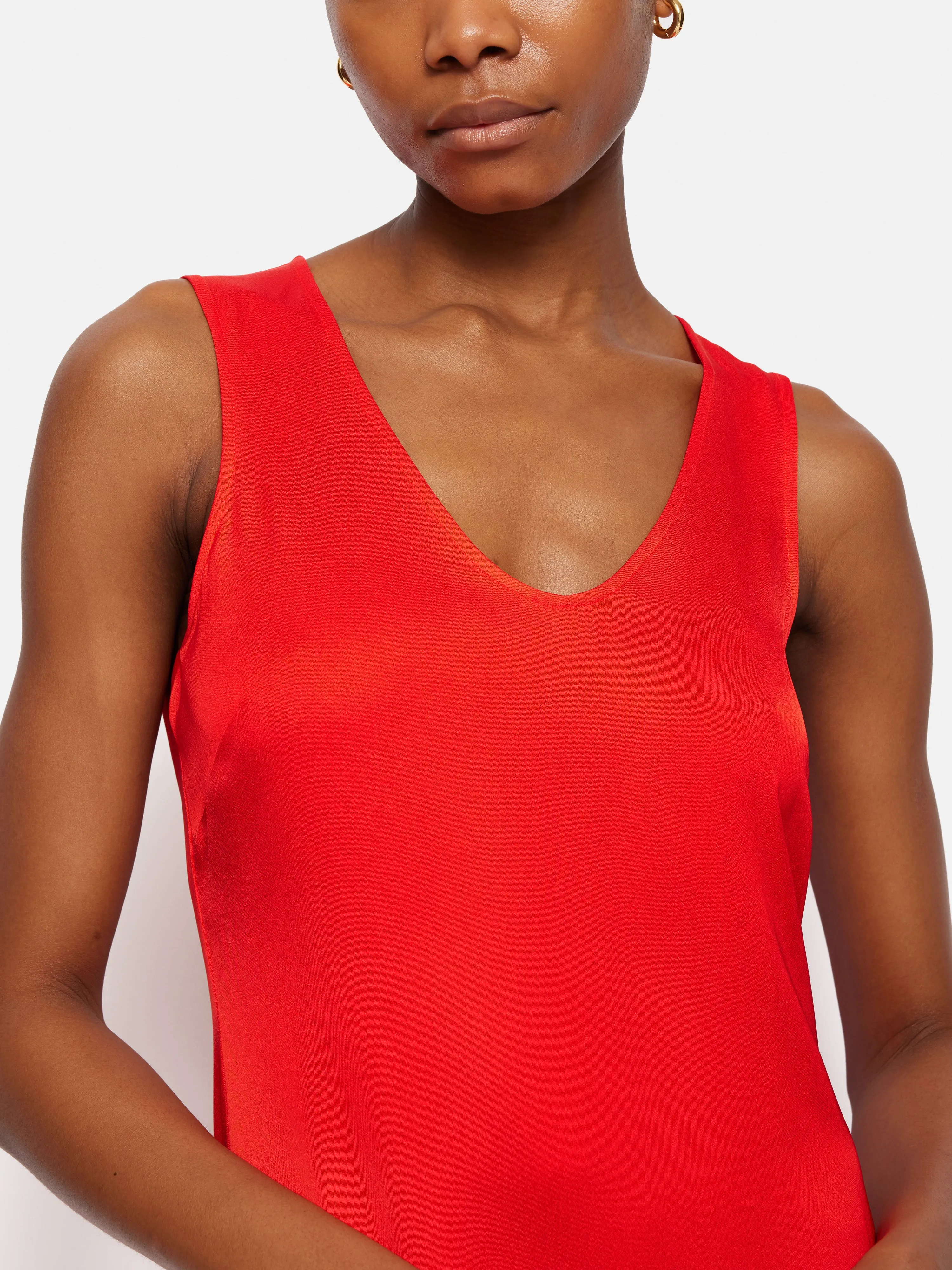 Sleeveless Asymmetric Dress | Red sold by Jigsaw product image thumbnail 3