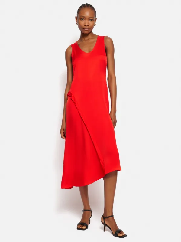 Sleeveless Asymmetric Dress | Red sold by Jigsaw