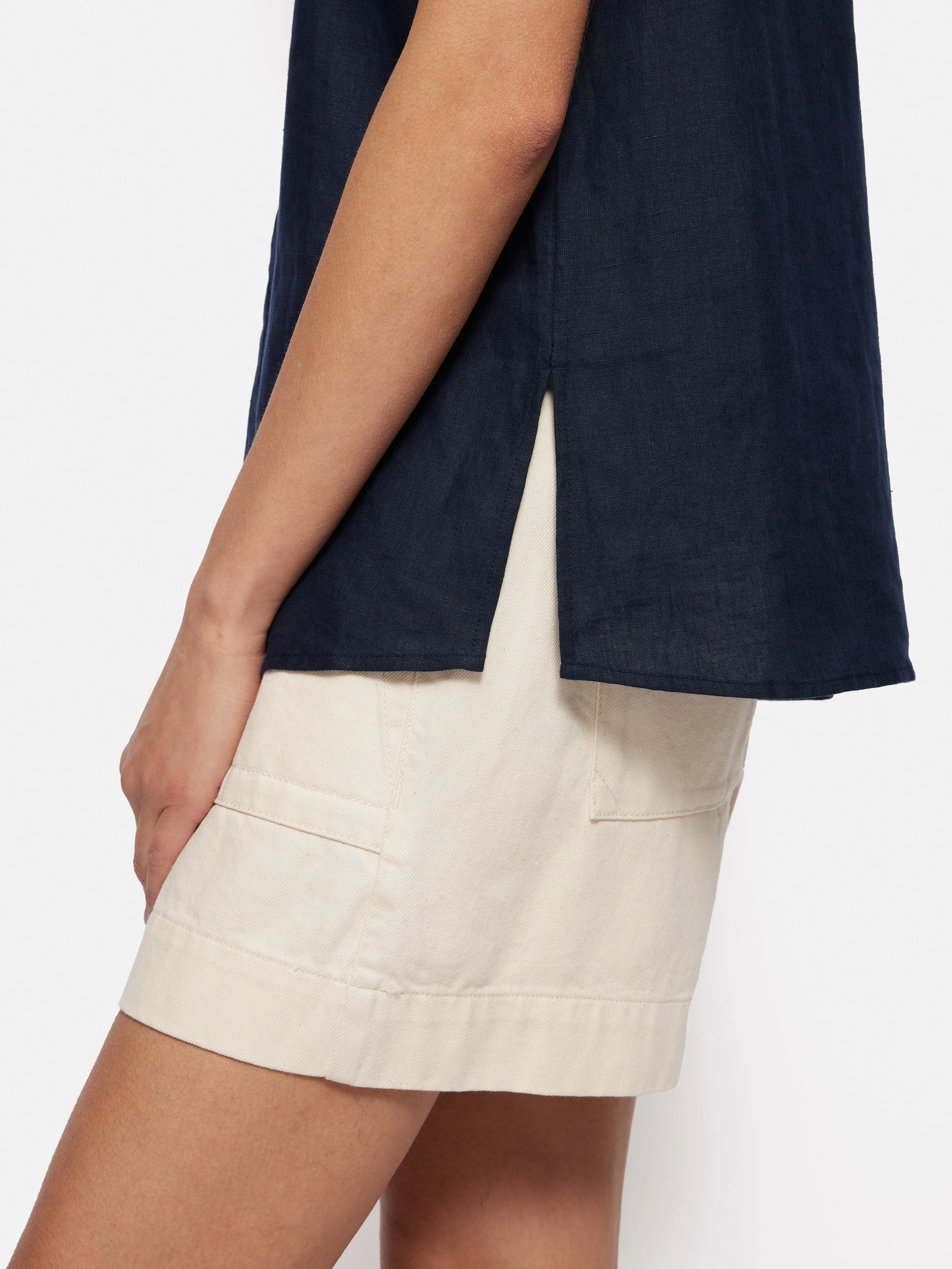 Light Linen Shell Top | Navy sold by Jigsaw product image thumbnail 4