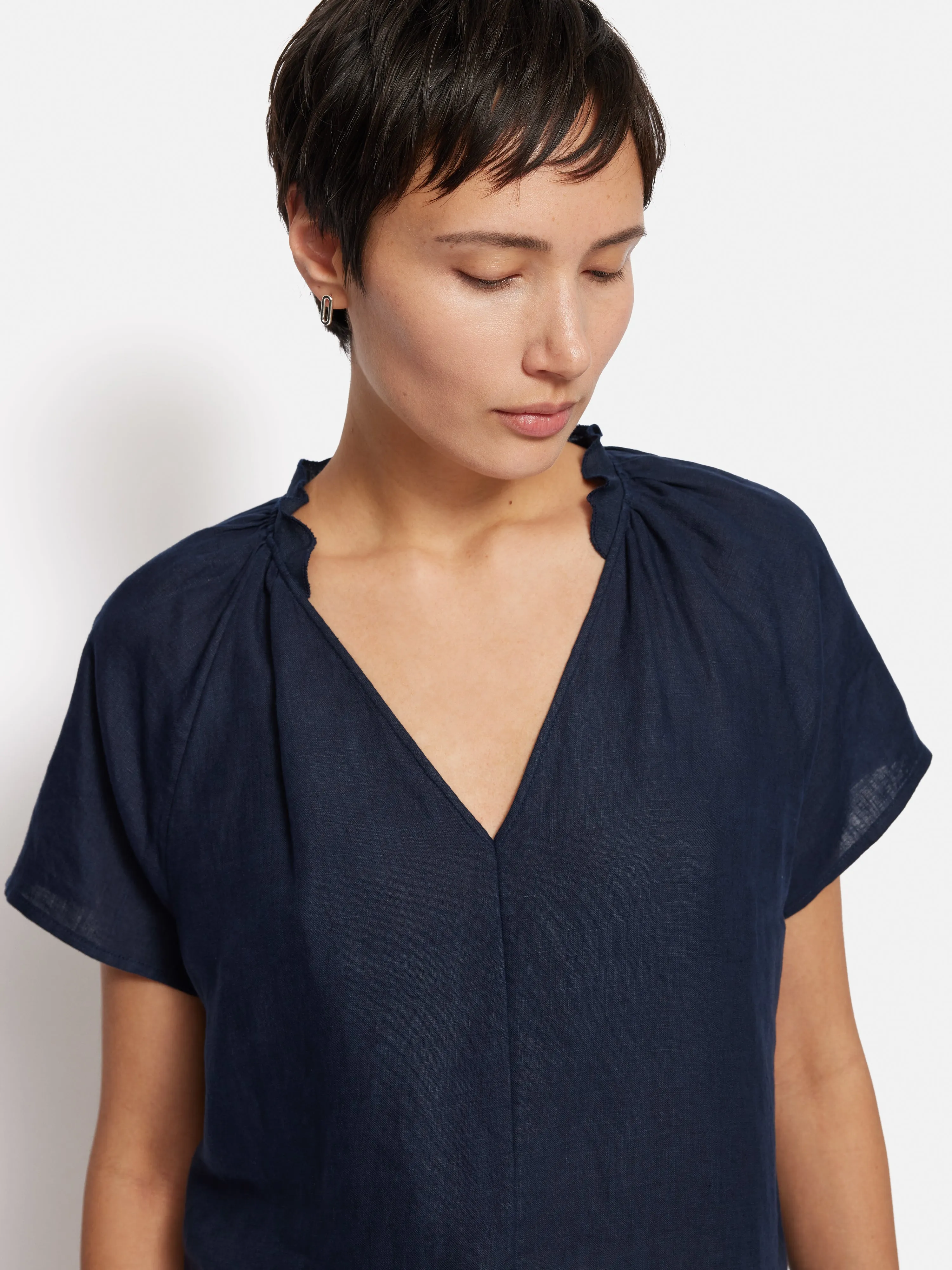 Light Linen Shell Top | Navy sold by Jigsaw product image thumbnail 2