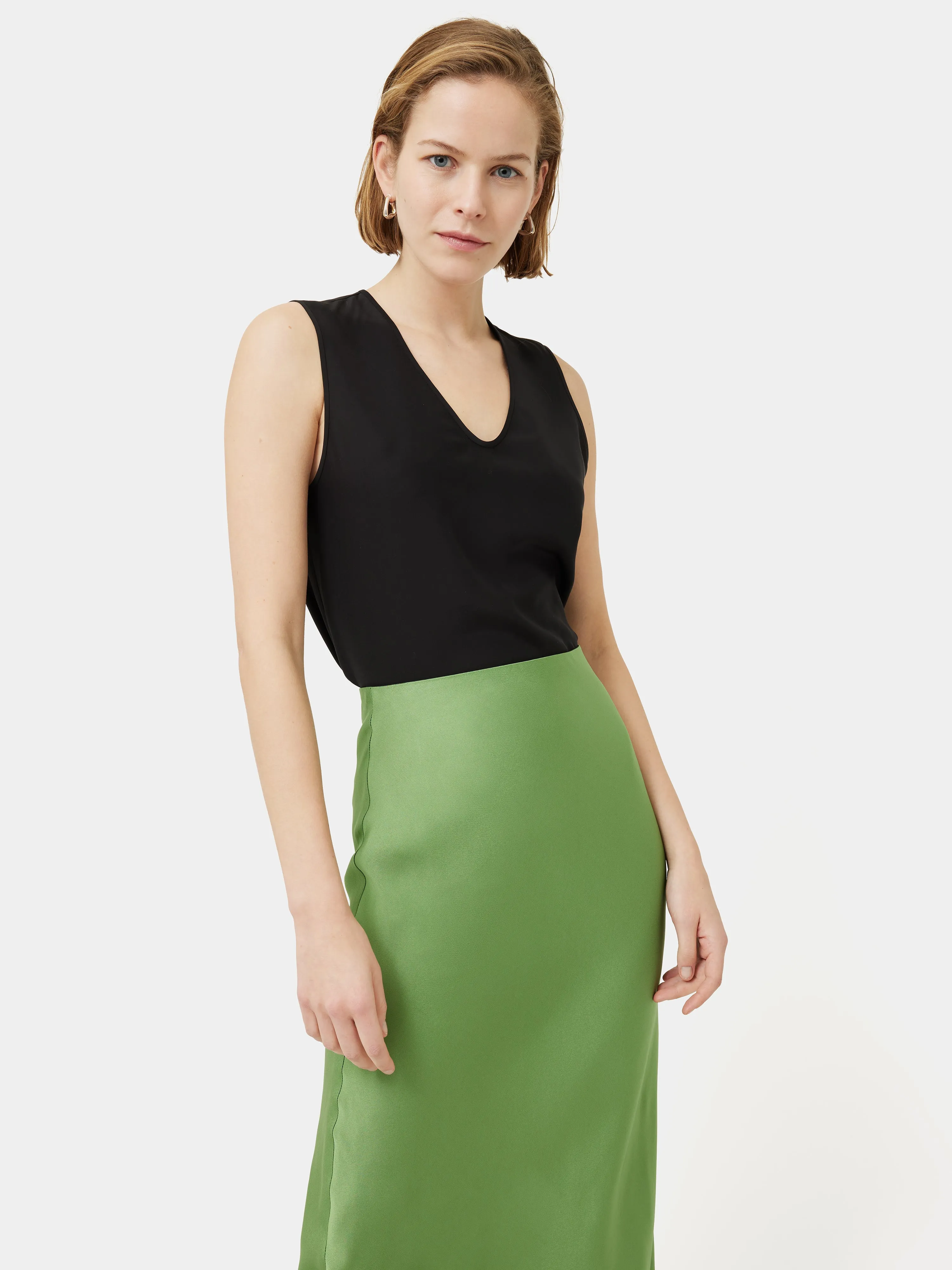 Josie Silk Vest | Black sold by Jigsaw