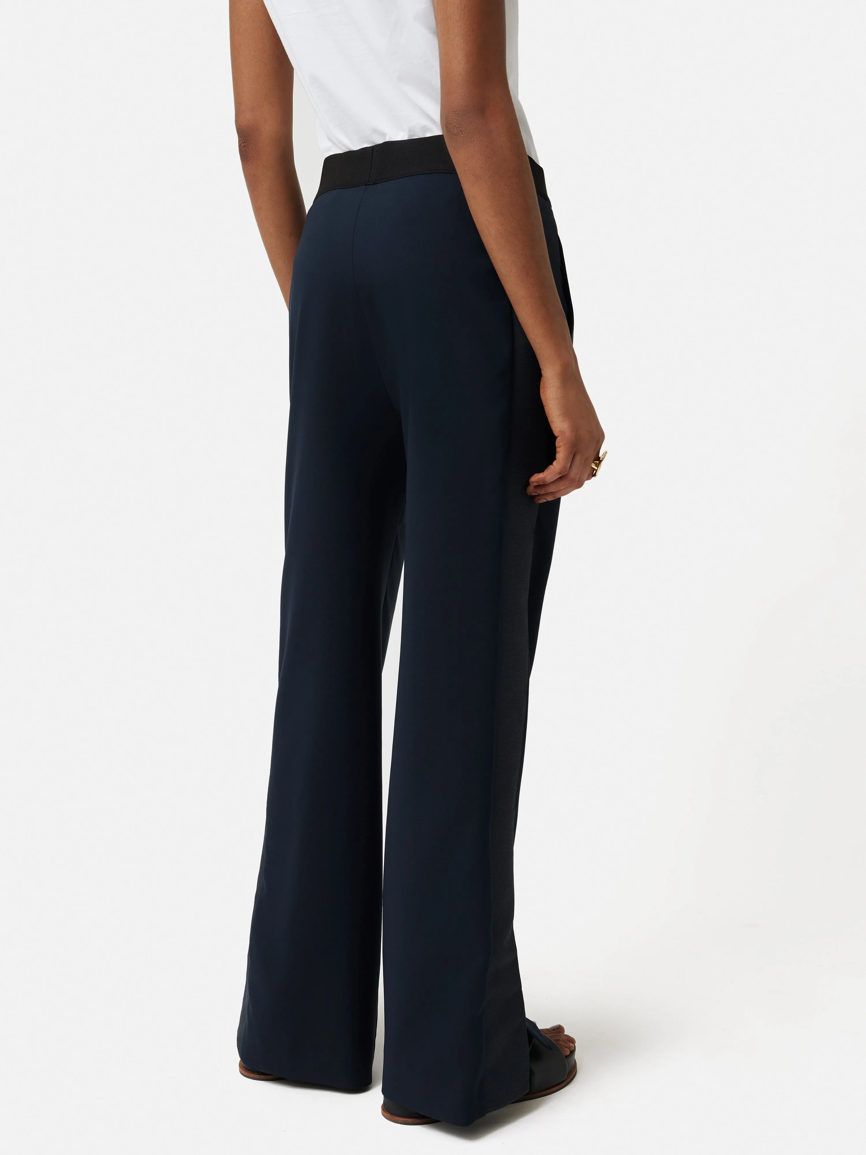 Crepe Split Hem Jogger | Navy sold by Jigsaw product image thumbnail 4