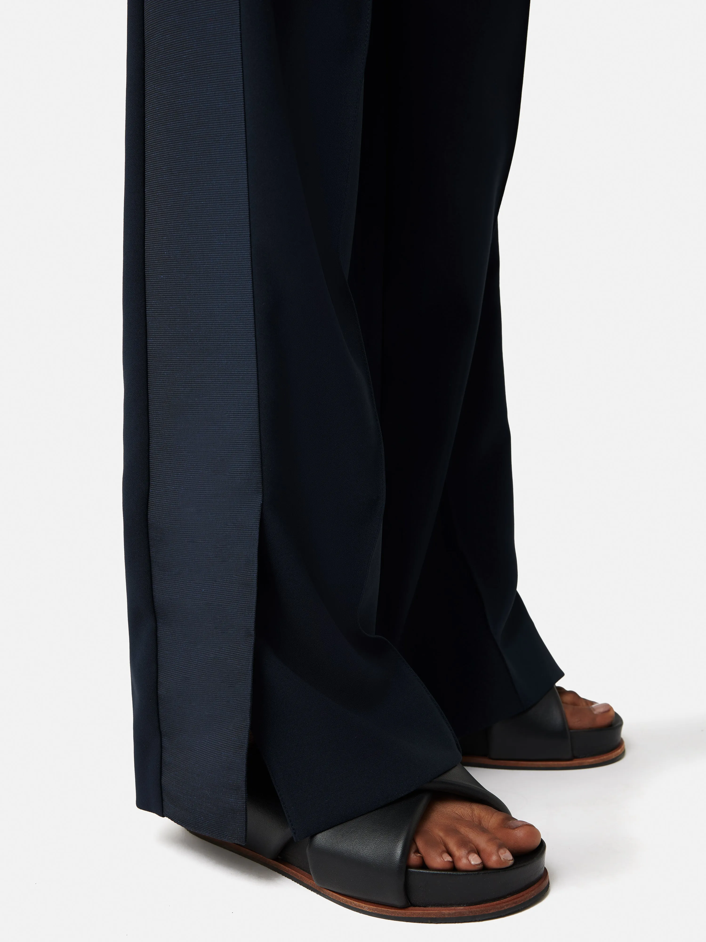 Crepe Split Hem Jogger | Navy sold by Jigsaw product image thumbnail 2
