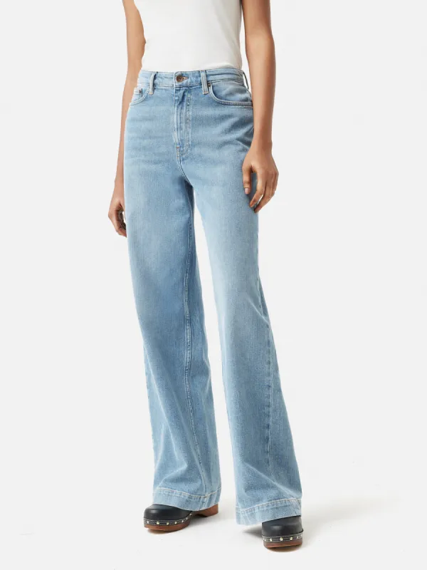 Balfour Long Wide Leg Jean | Light Blue Wash sold by Jigsaw