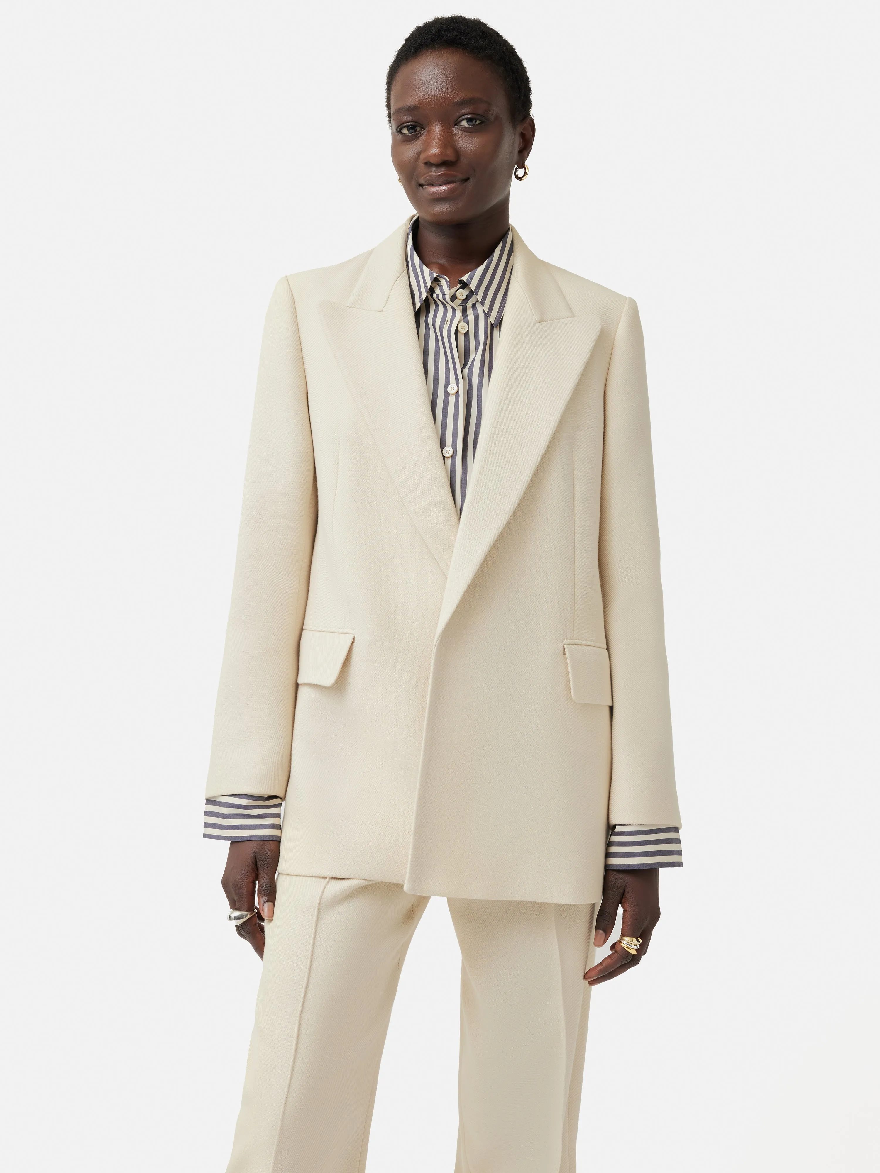 Wye Twill Blazer | Cream sold by Jigsaw product image thumbnail 5