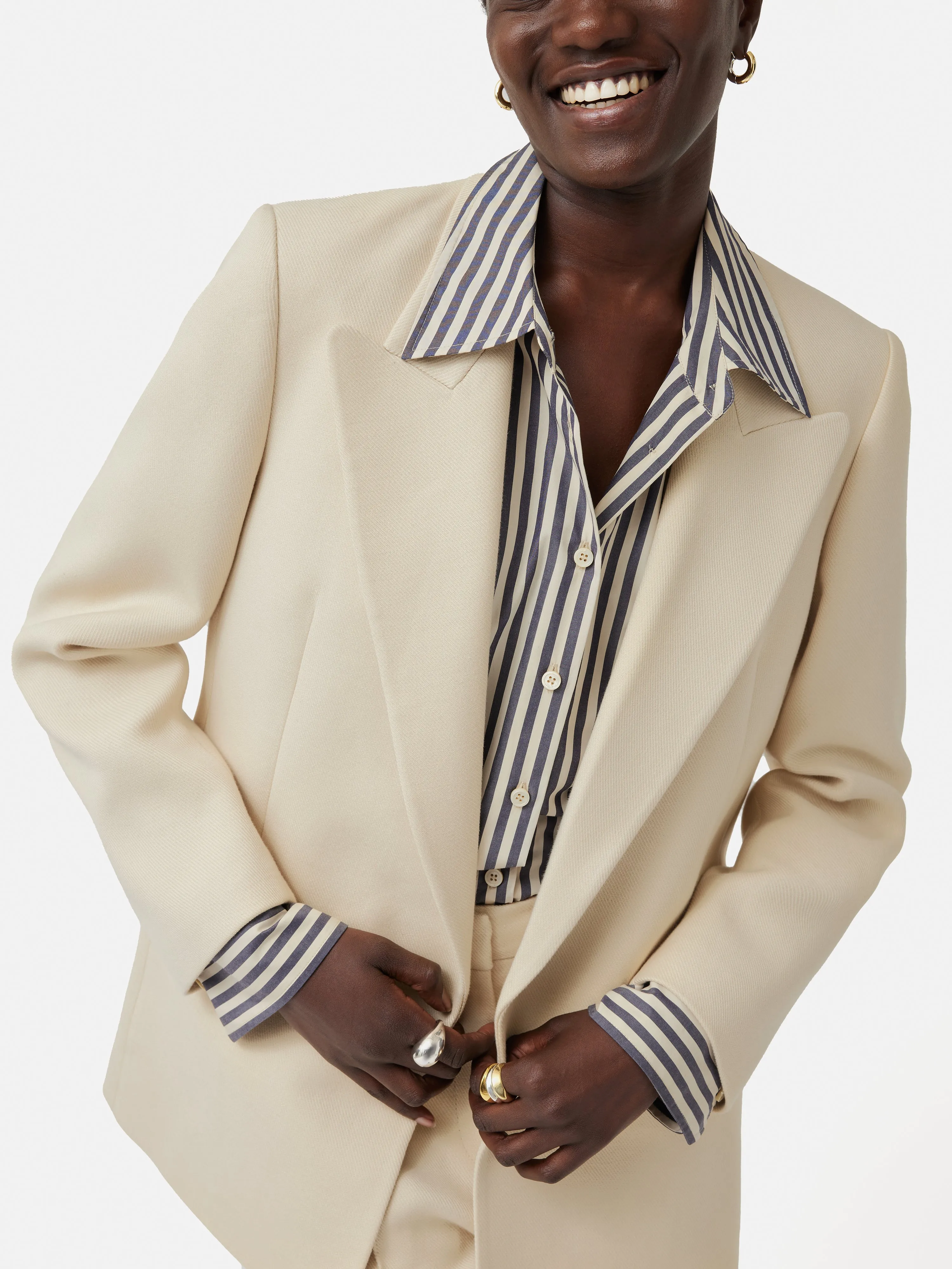 Wye Twill Blazer | Cream sold by Jigsaw product image thumbnail 4