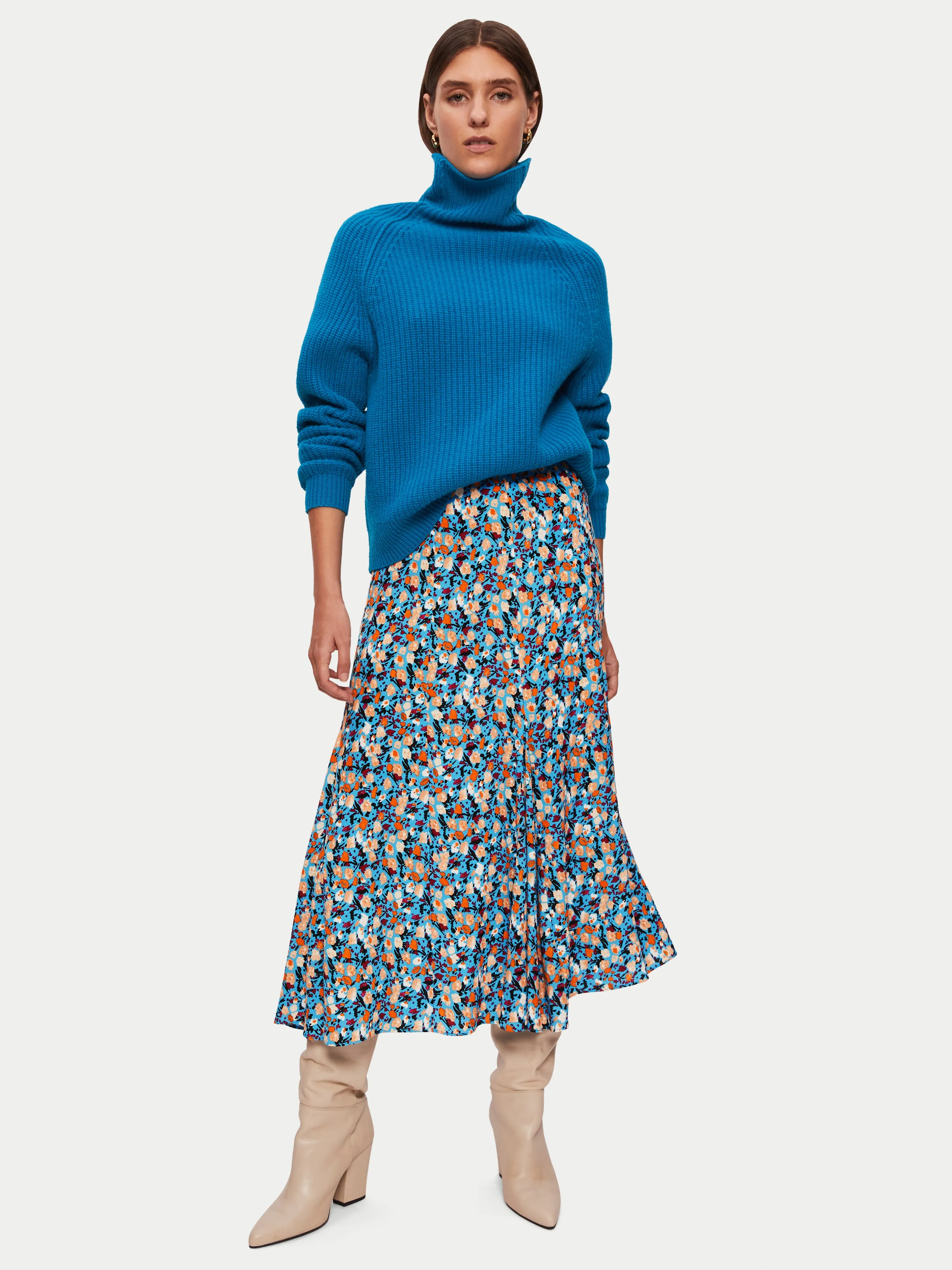 Carnation Midi Skirt | Blue sold by Jigsaw product image thumbnail 2