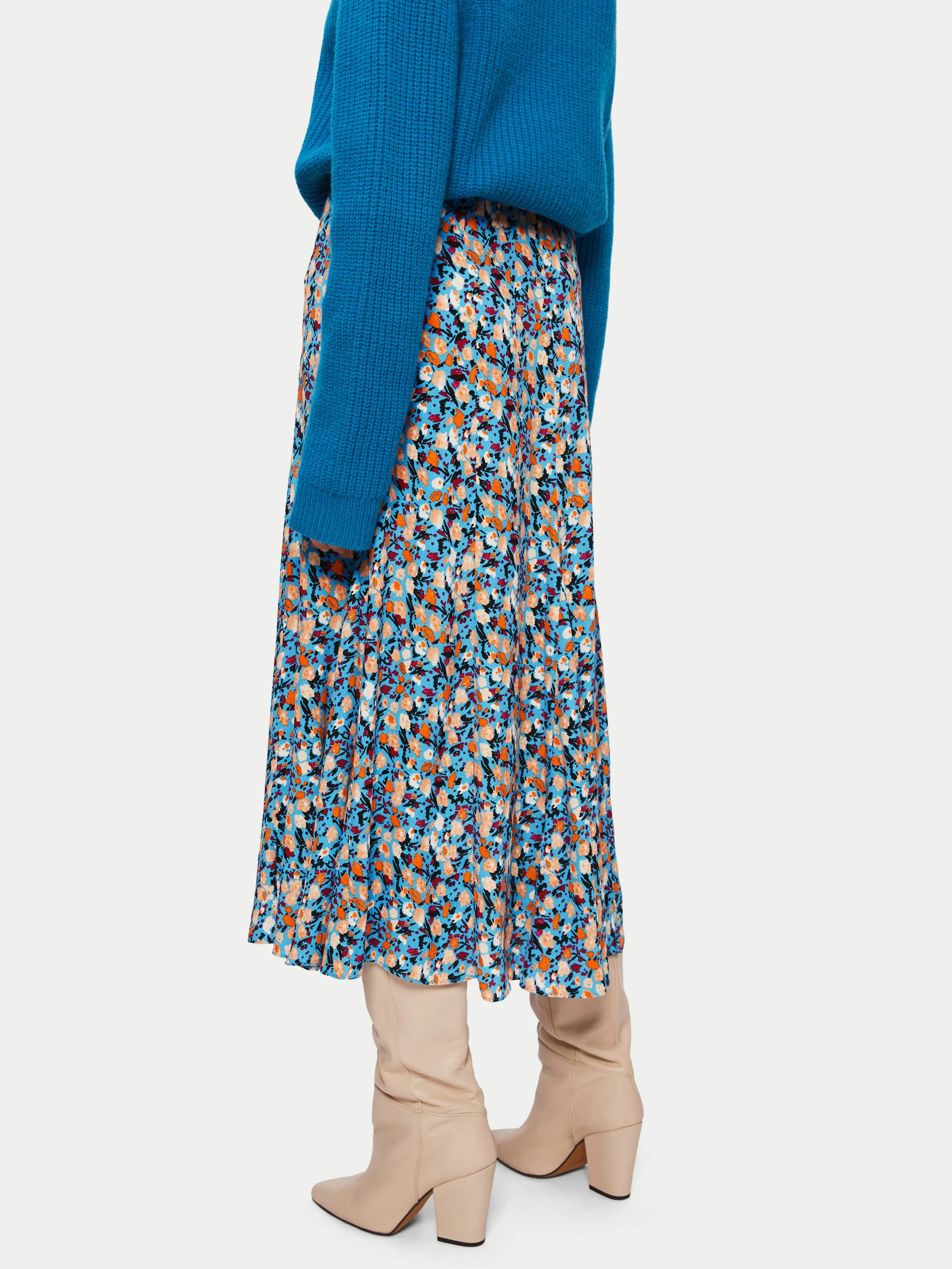 Carnation Midi Skirt | Blue sold by Jigsaw product image thumbnail 4