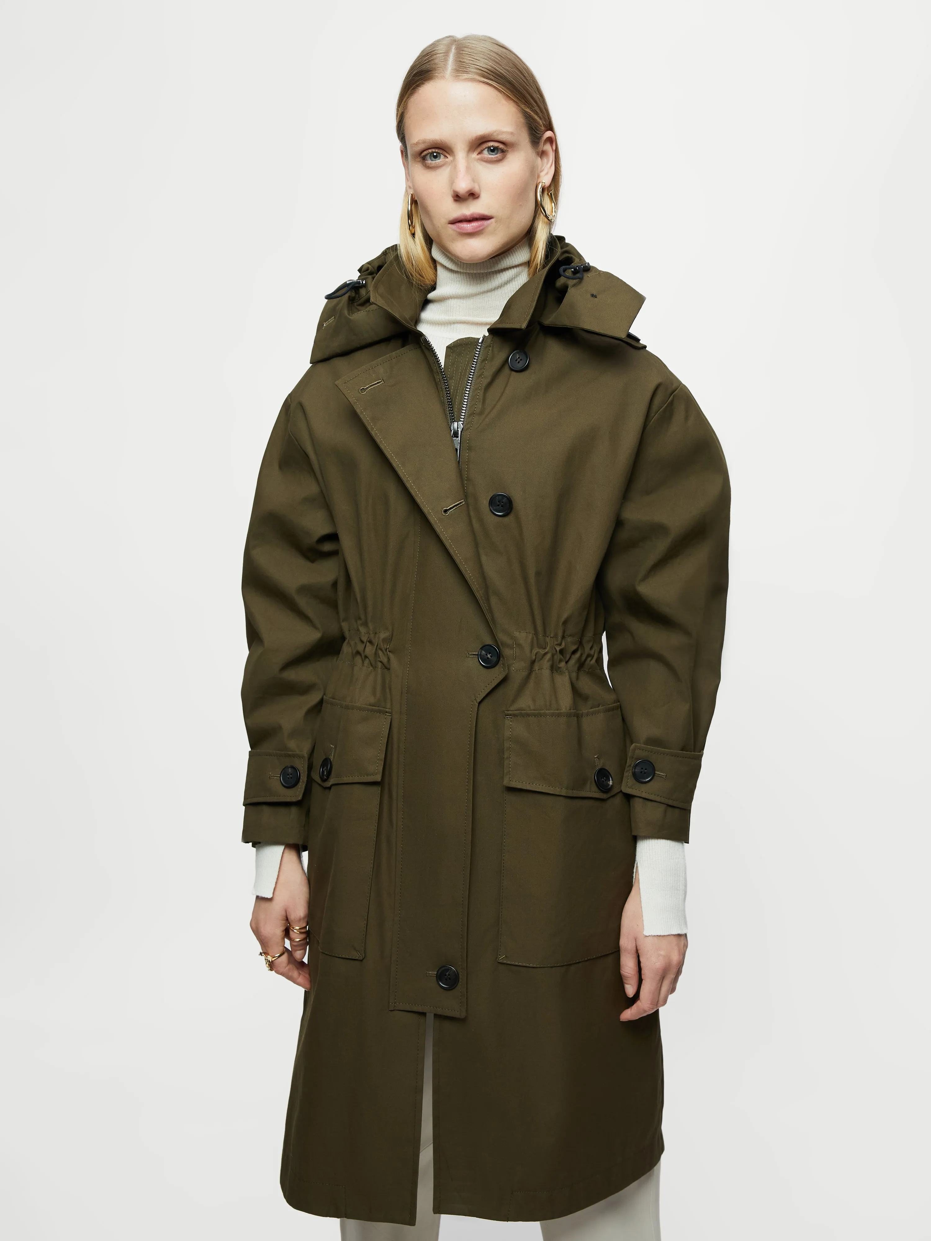 Arden Shell Parka | Khaki sold by Jigsaw product image thumbnail 3