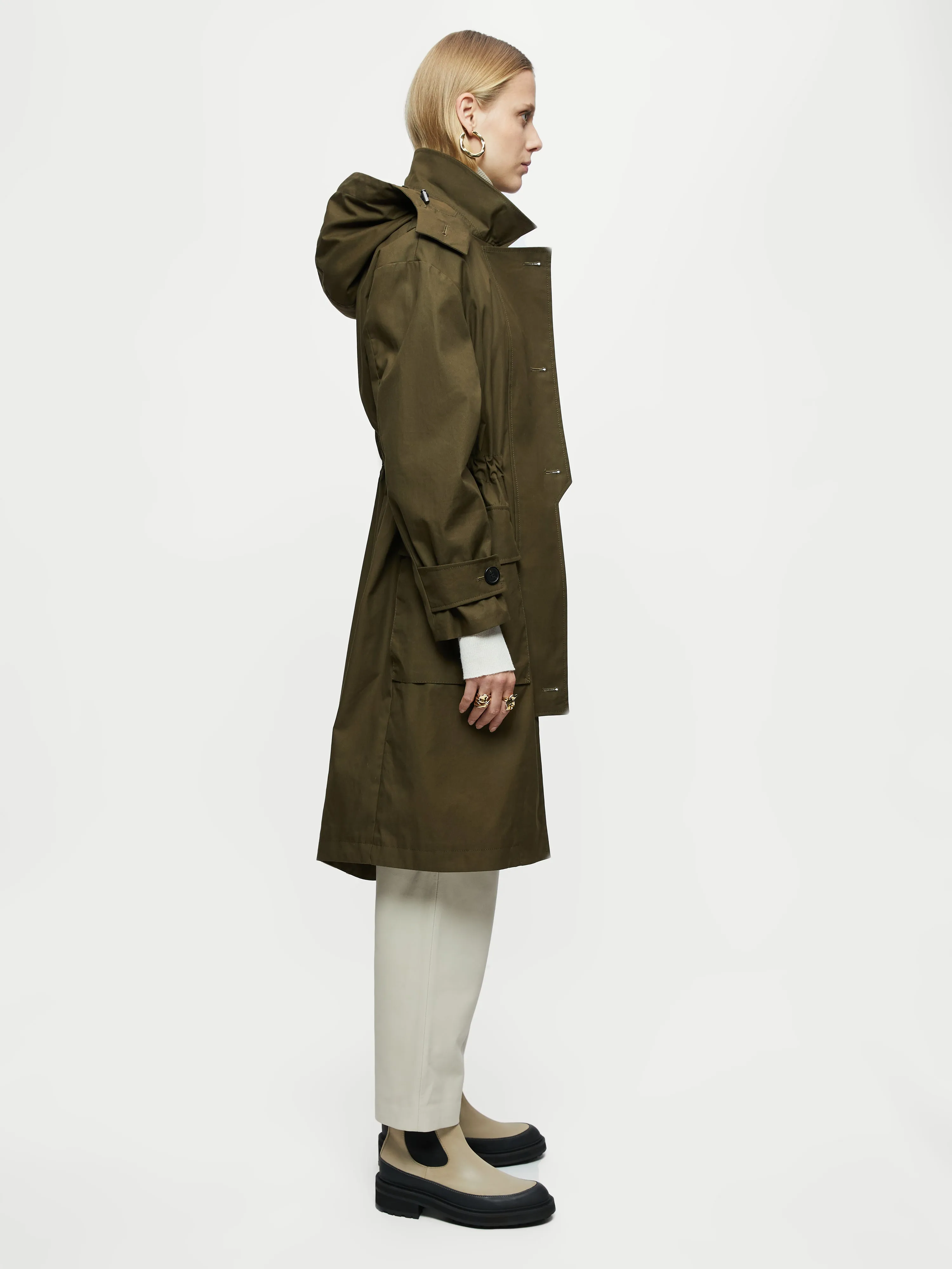 Arden Shell Parka | Khaki sold by Jigsaw product image thumbnail 4