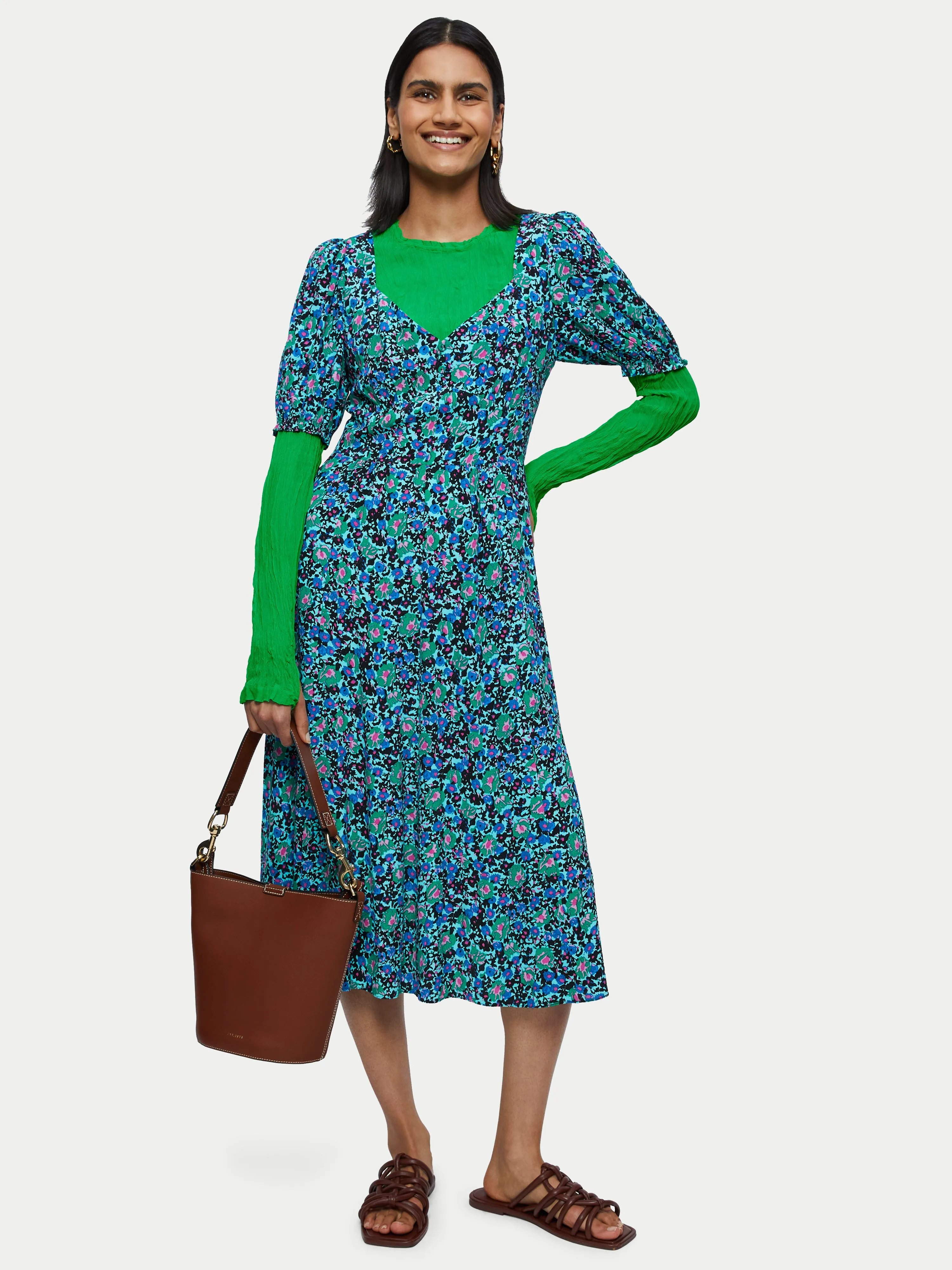 Viscose Crinkled Top | Green sold by Jigsaw product image thumbnail 3