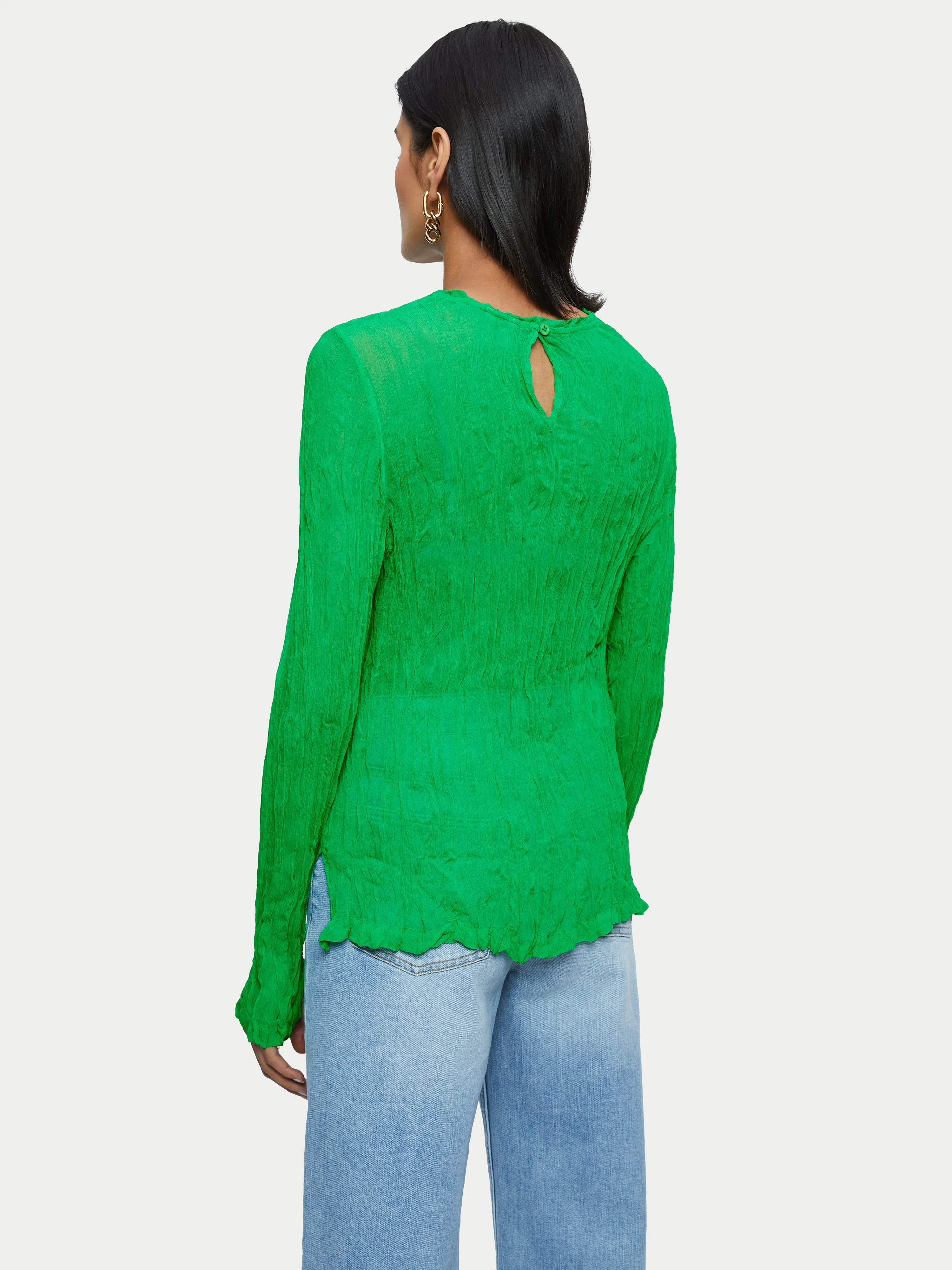 Viscose Crinkled Top | Green sold by Jigsaw product image thumbnail 4