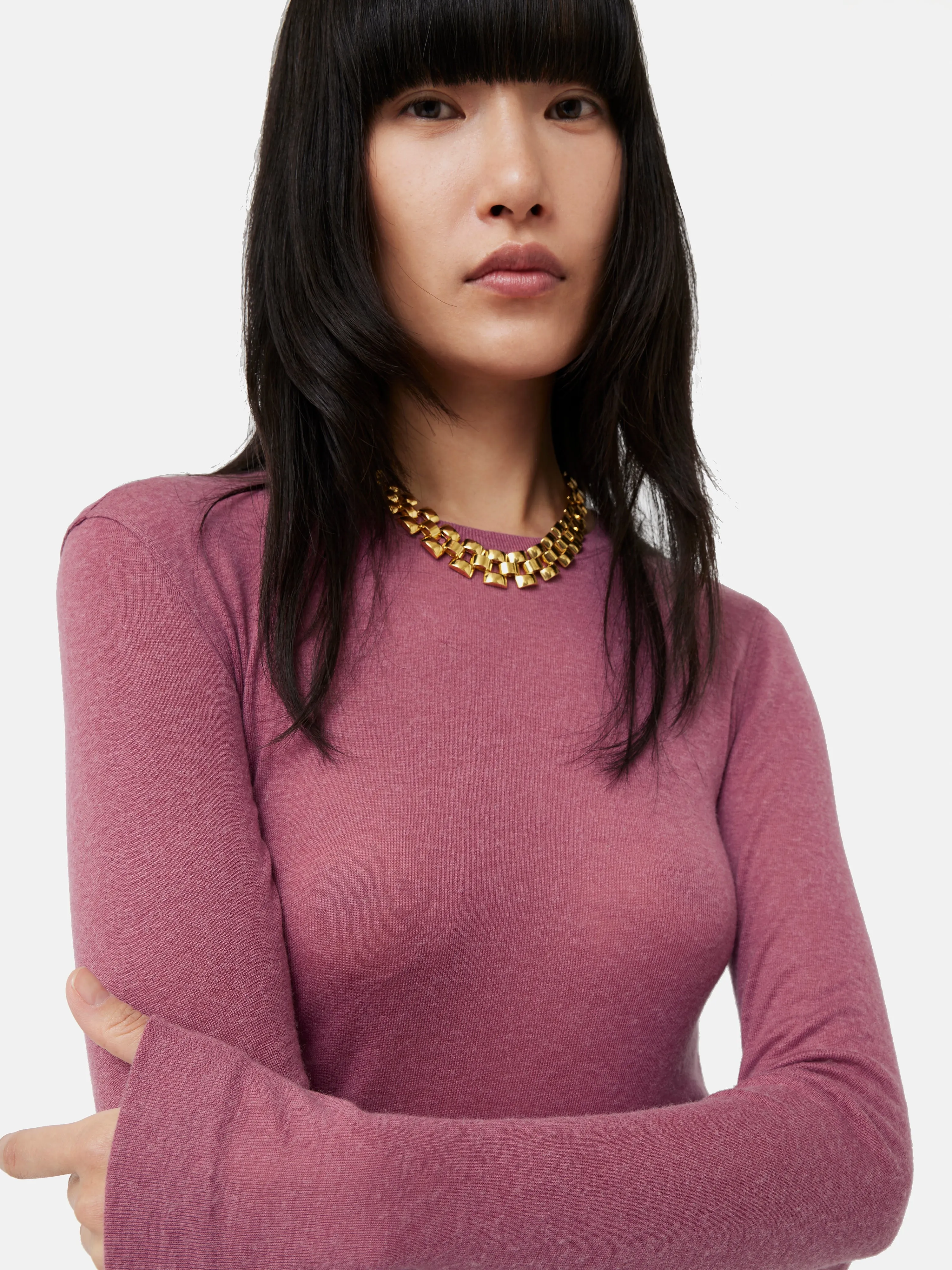 Tencel Wool Long Sleeve Top | Pink sold by Jigsaw product image thumbnail 4