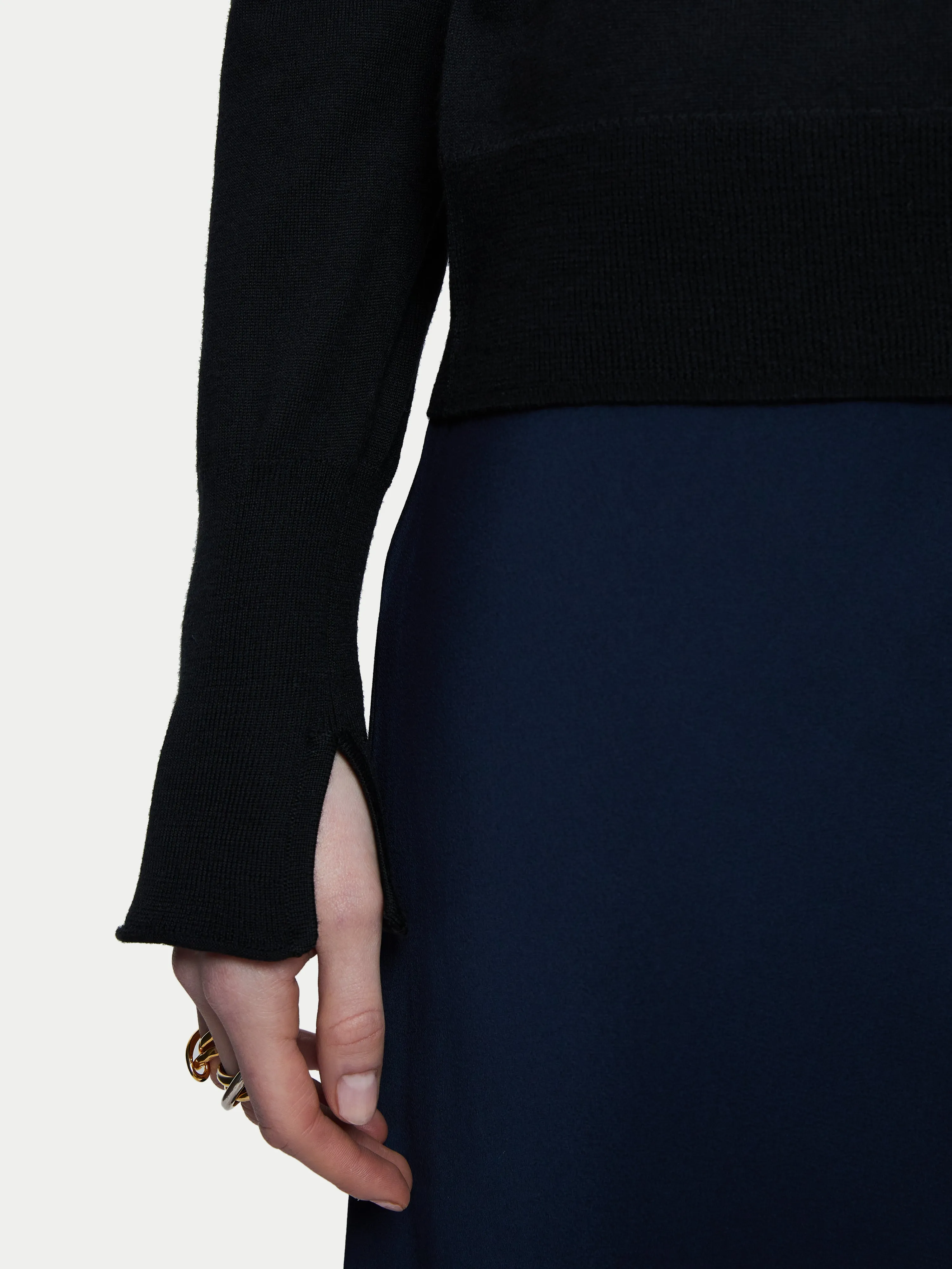 Merino Crew Neck Jumper | Black sold by Jigsaw product image thumbnail 4