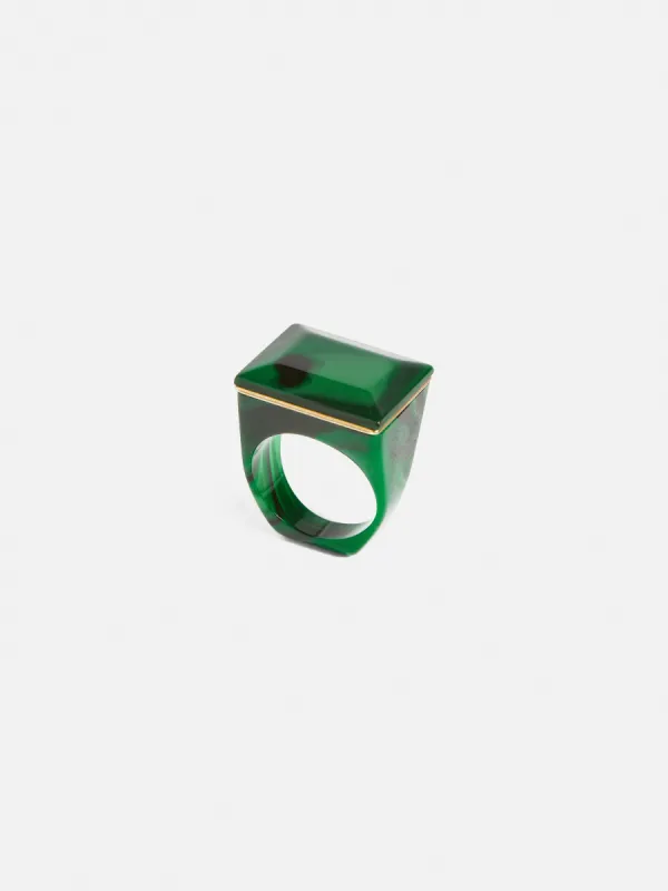 Square Resin Ring | Green sold by Jigsaw