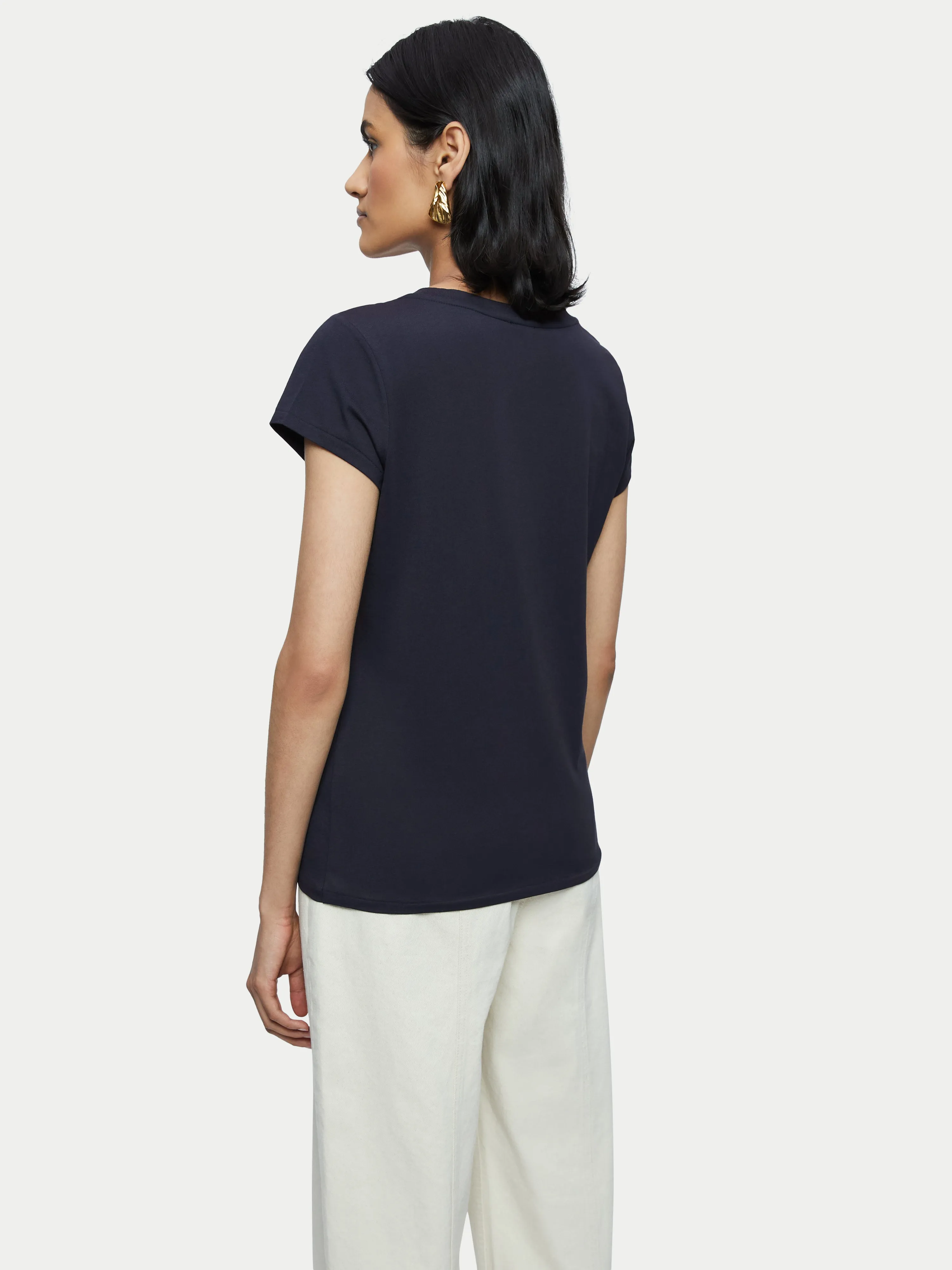 Supima Cotton Short Sleeve Tee | Navy sold by Jigsaw product image thumbnail 5