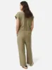 Linen Zip Front Jumpsuit | Khaki sold by Jigsaw
