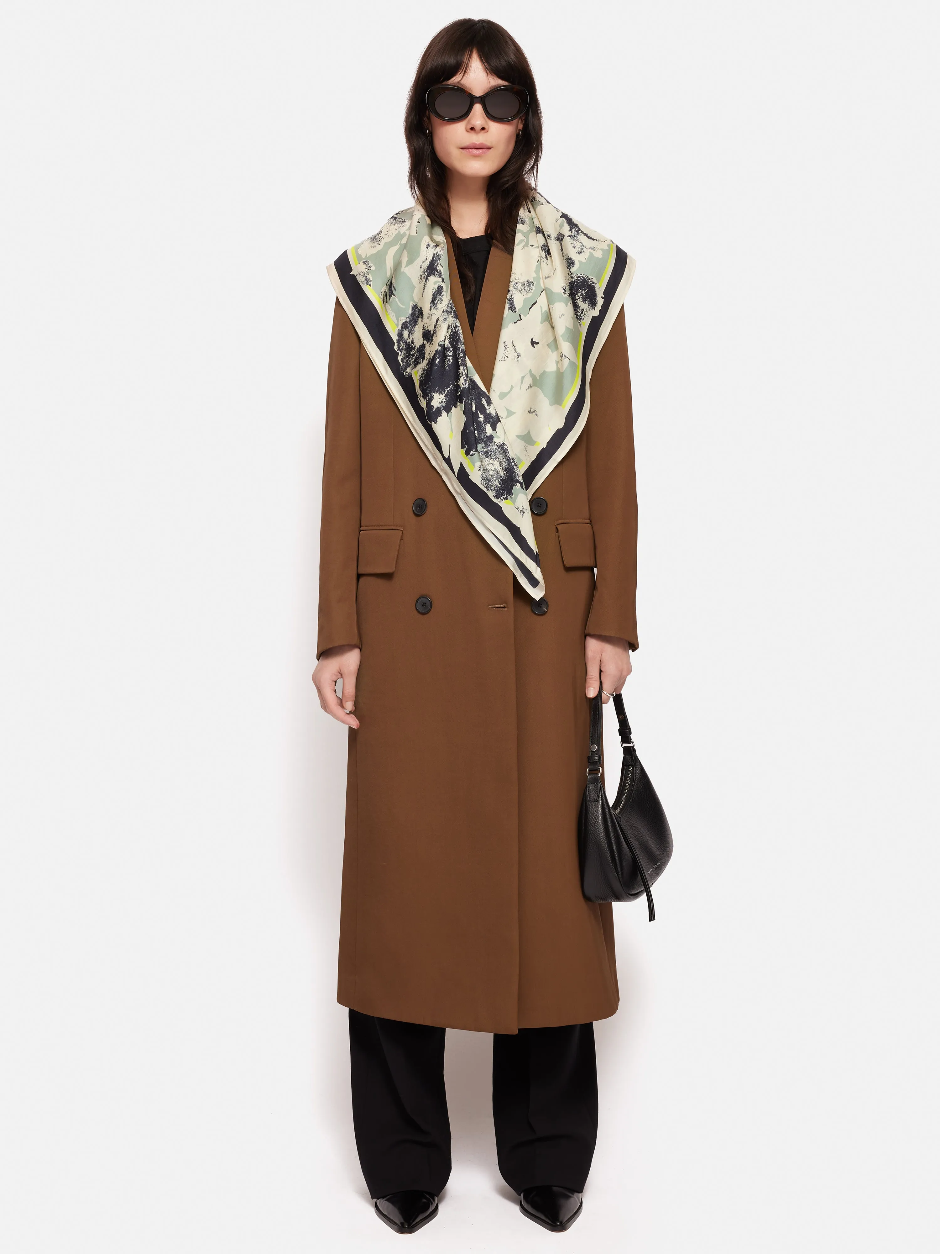 Floral Echo Silk Twill Scarf | Grey sold by Jigsaw product image thumbnail 2