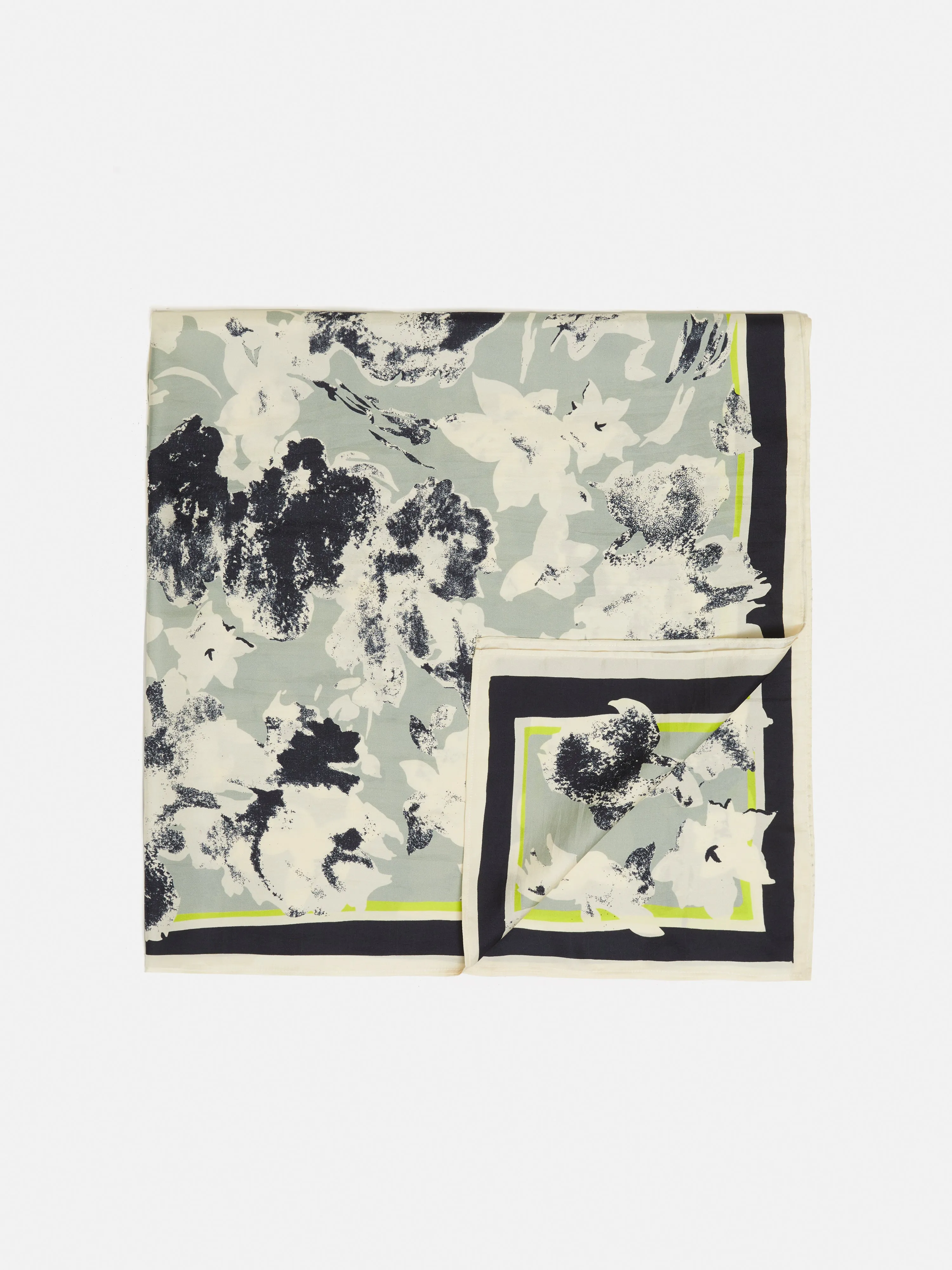 Floral Echo Silk Twill Scarf | Grey sold by Jigsaw product image thumbnail 4