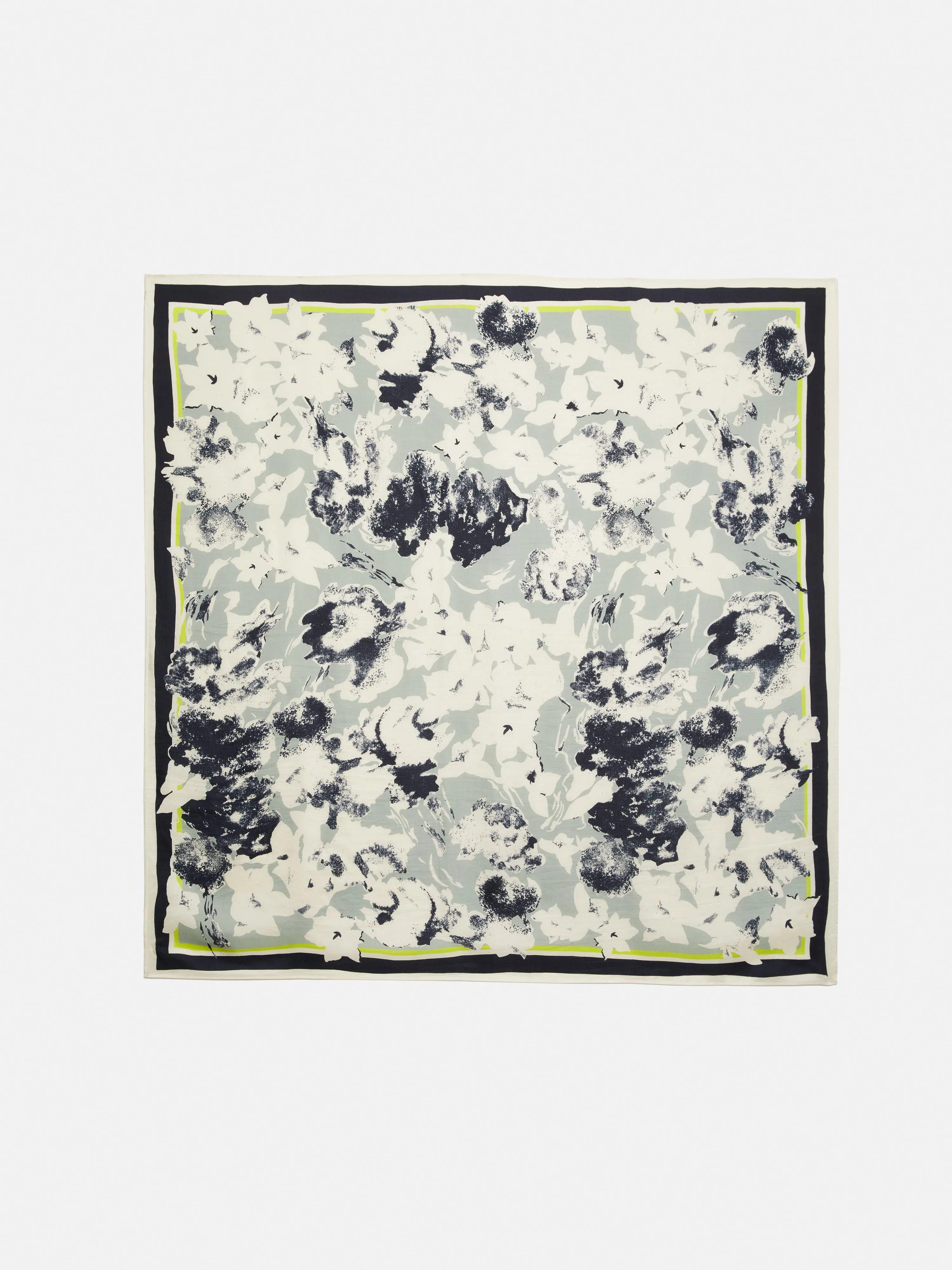 Floral Echo Silk Twill Scarf | Grey sold by Jigsaw