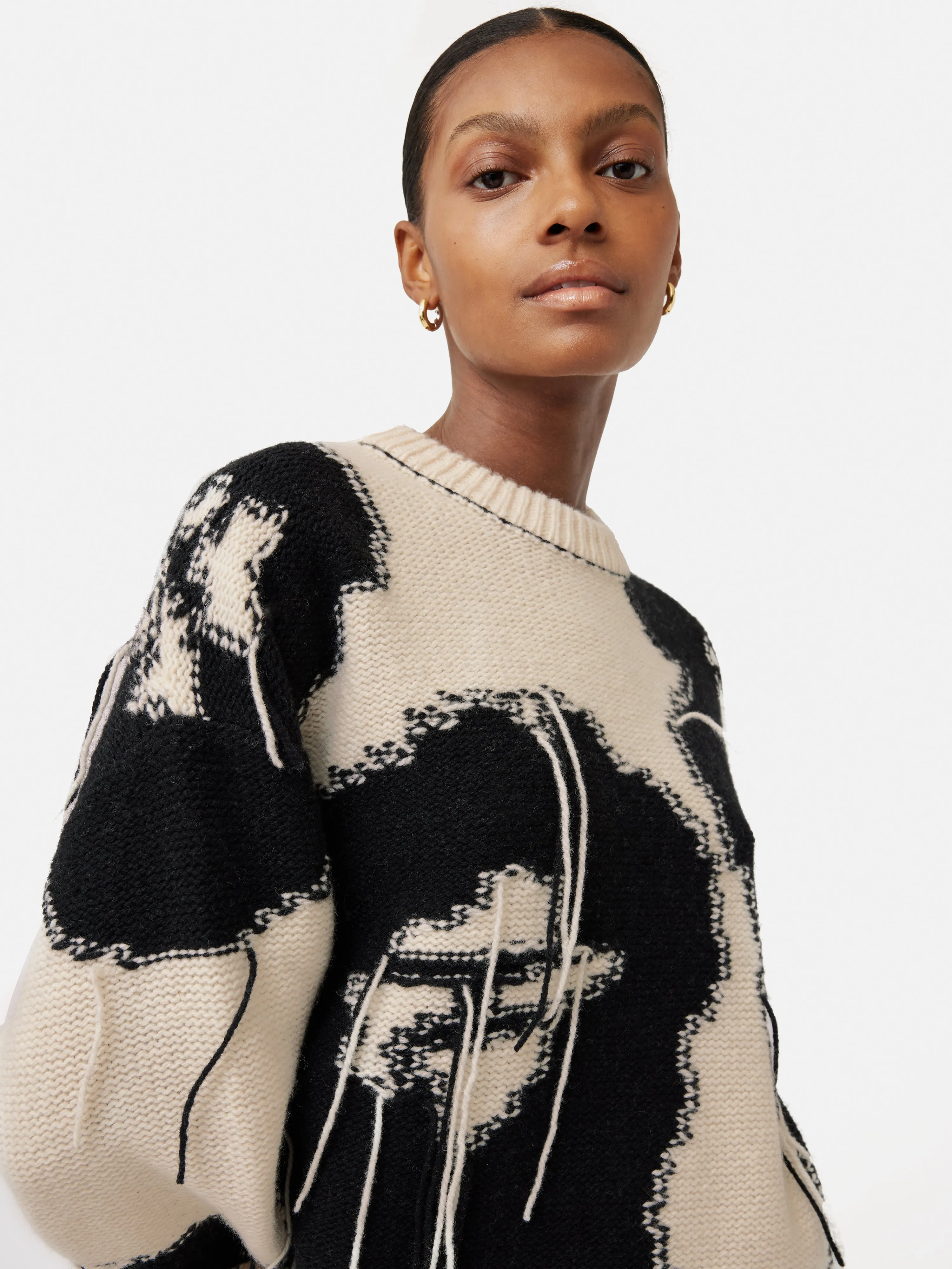 Floral Intarsia Jumper | Monochrome sold by Jigsaw product image thumbnail 2